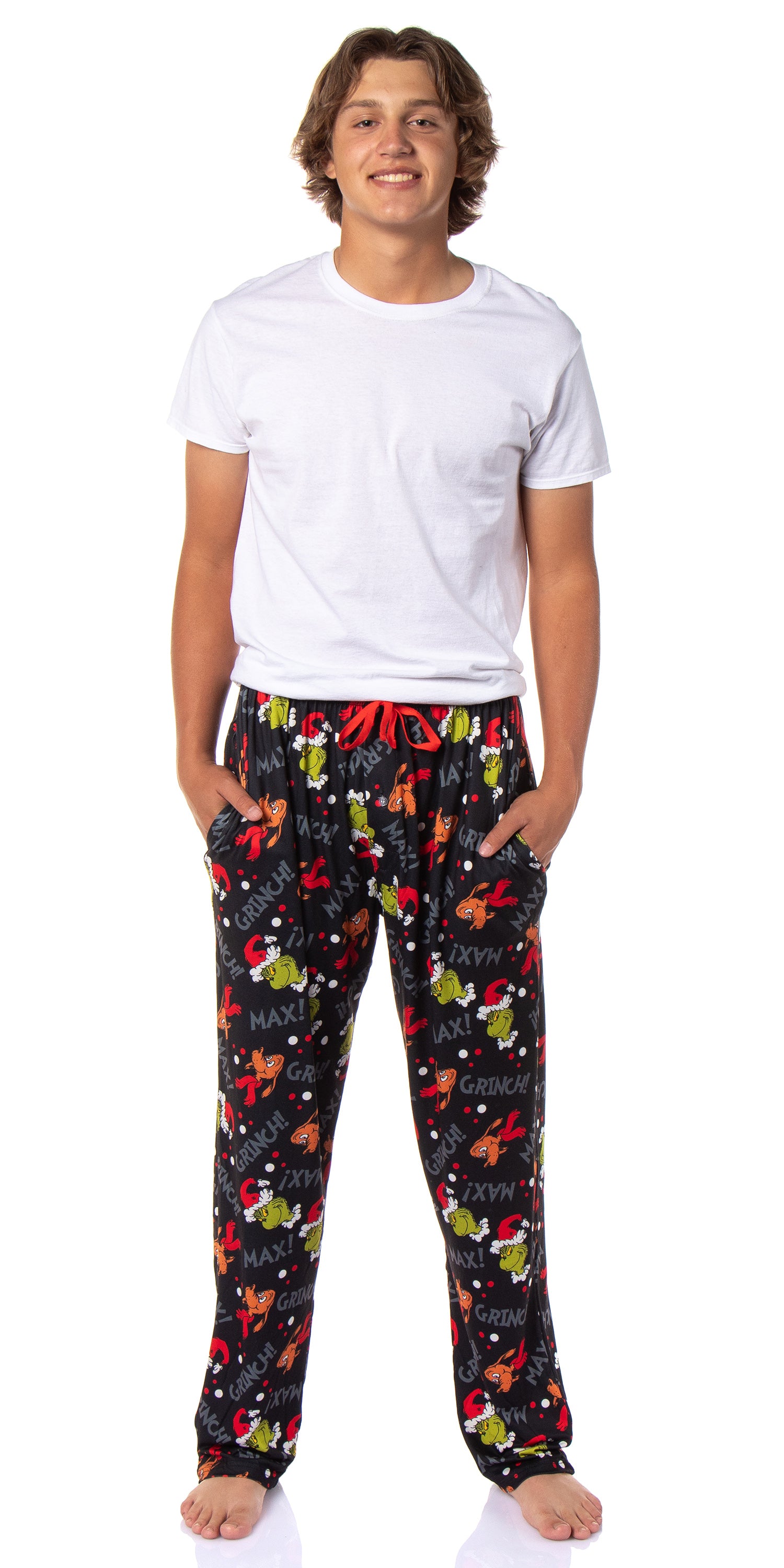 Dr. Seuss The Grinch Men's AOP Grinch and Max Lounge Sleep Pajama Pants