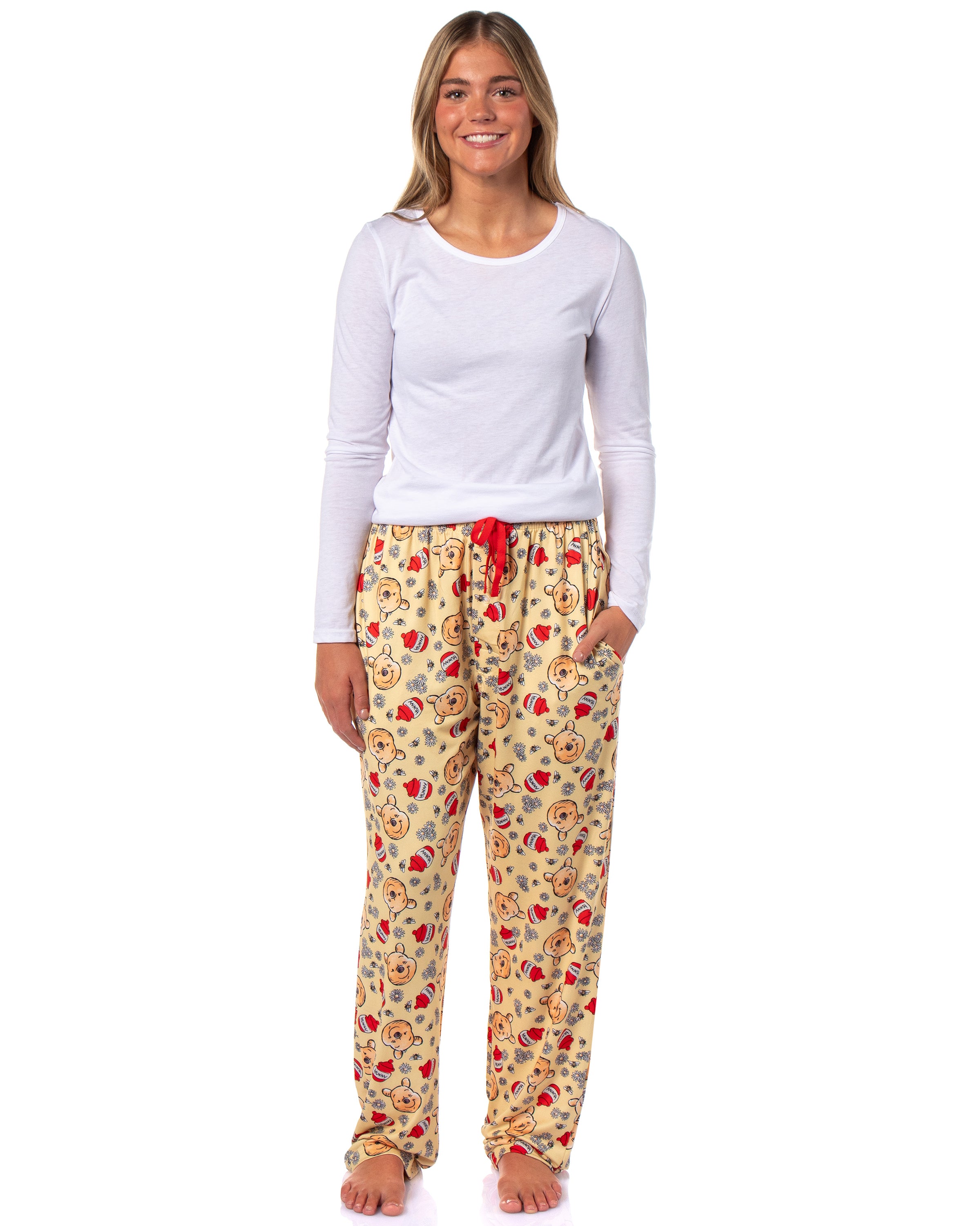 Disney Winnie The Pooh Women's Hunny Pot Daisy Lounge Pajama Pants