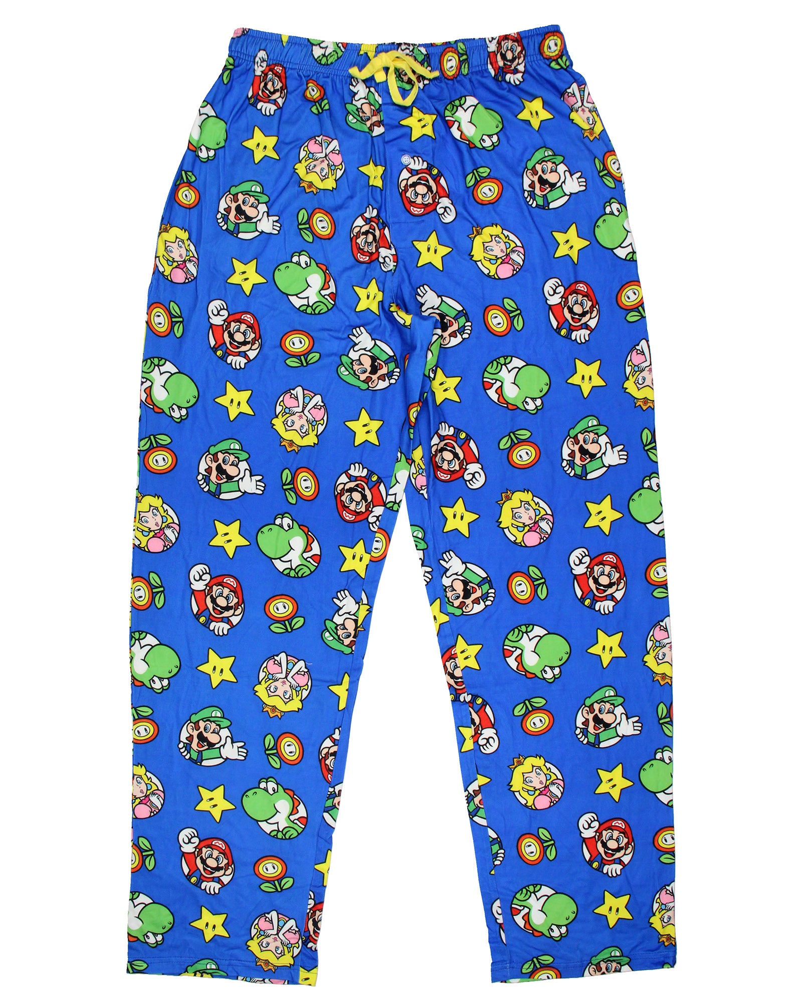 Nintendo Men's Super Mario Luigi Peach Yoshi AOP Soft Sleep Pajama Pants