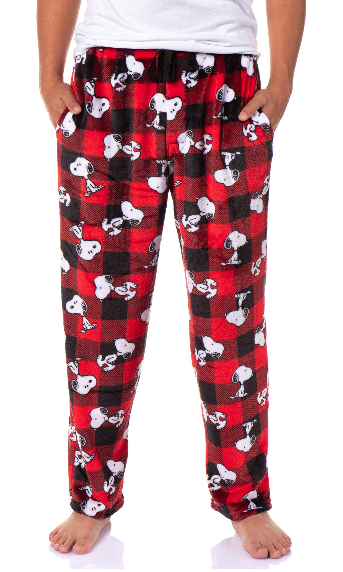 Peanuts Snoopy Men's AOP Character Toss Fleece Pajama Pant Lounge Sleep (XXXL)