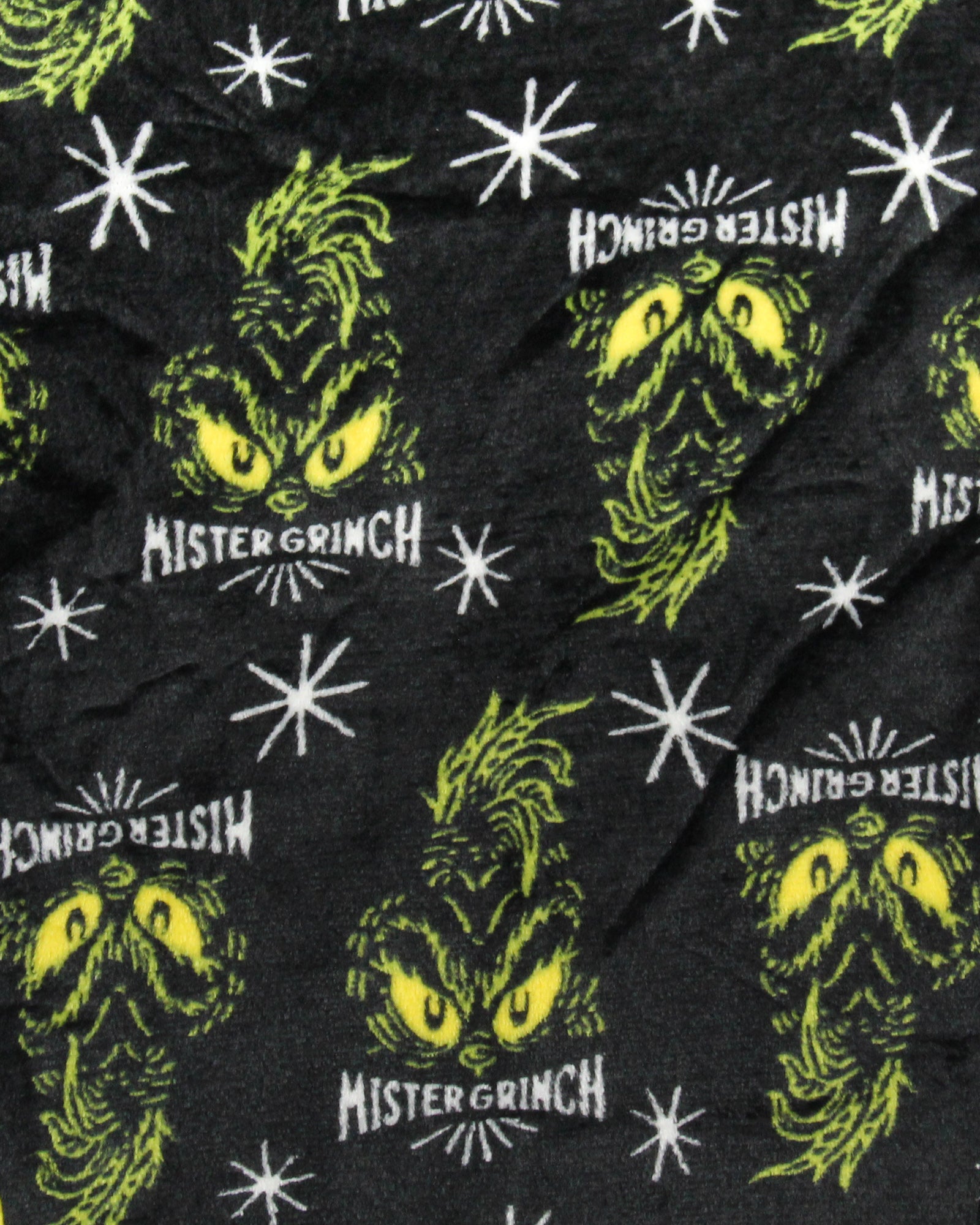 Dr Seuss Grinch Men's Mister Grinch Eyes Plush Fleece Men's Pajama Pants