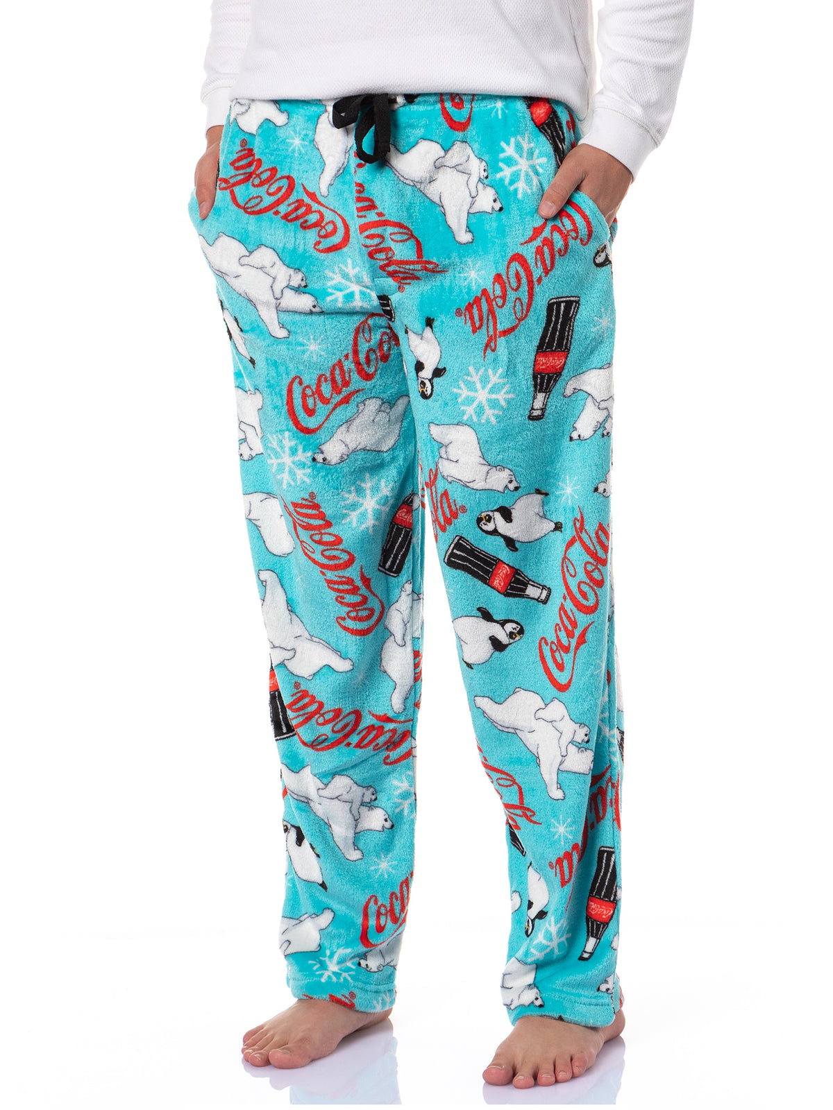 Coca-Cola Pajama Pants Men's AOP Coke Bottles Holiday Fleece Bottoms