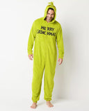 The Grinch Union Suit Men's Merry Grinchmas Zip Up Plush Hooded Loungewear