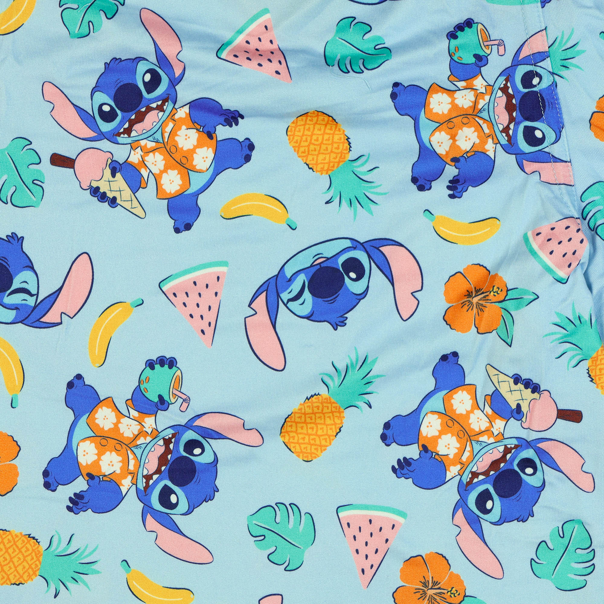 Disney Stitch Pajamas Men's Tropical Vibe Lounge Sleep Shorts