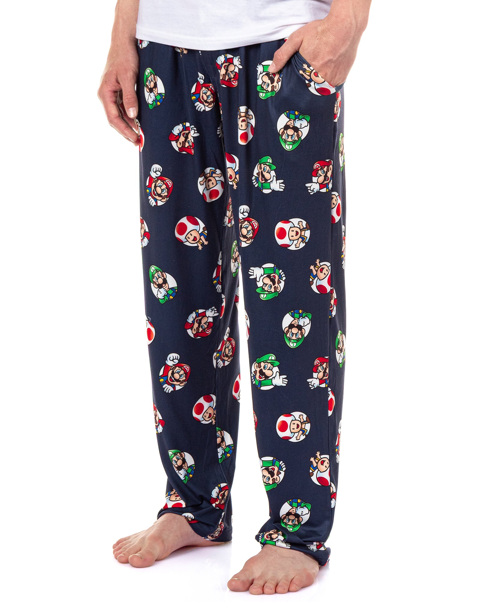 Super Mario Pajama Pants Men's Luigi Toad Porthole Pajamas Lounge Sleepwear