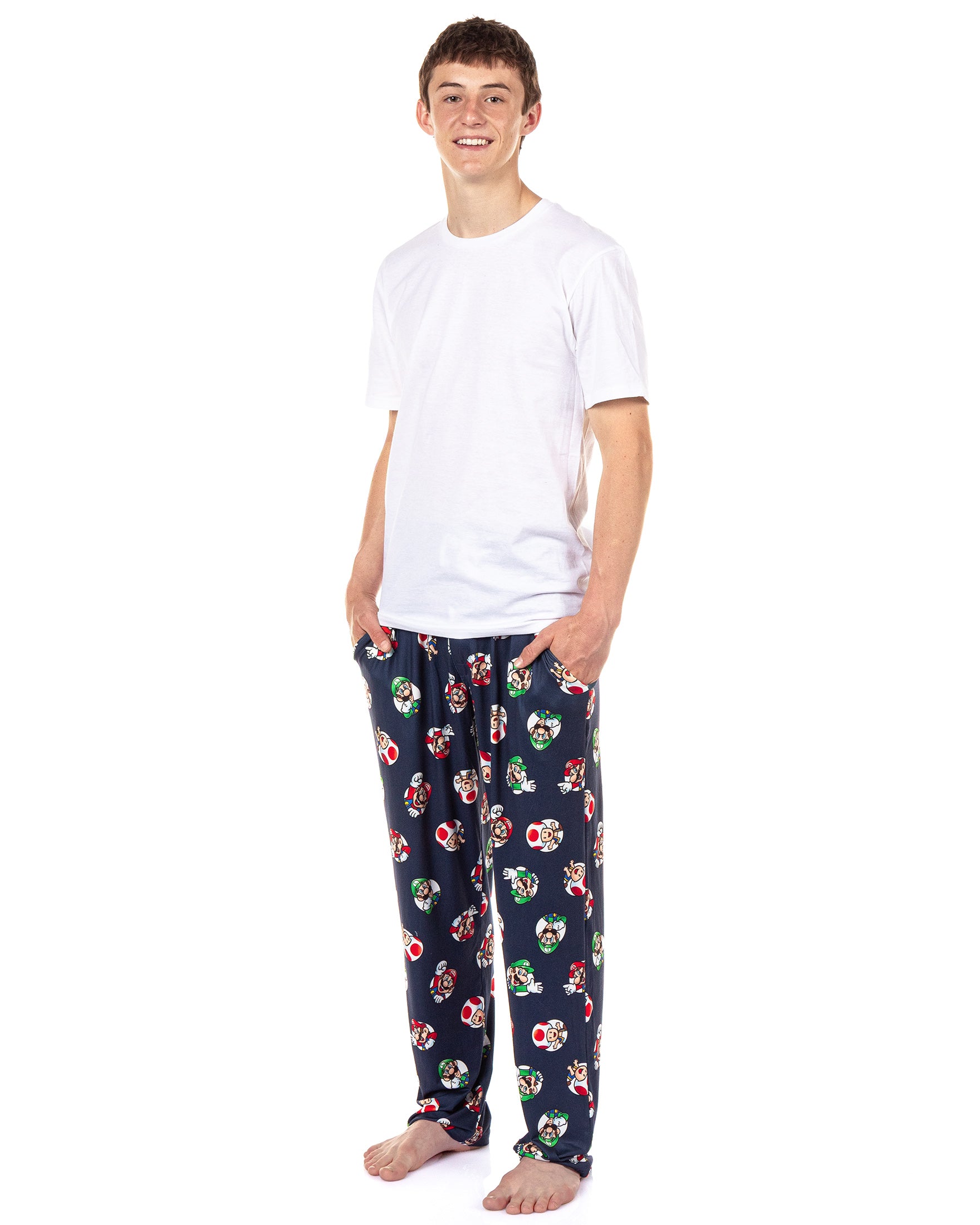 Super Mario Pajama Pants Men's Luigi Toad Porthole Pajamas Lounge Sleepwear