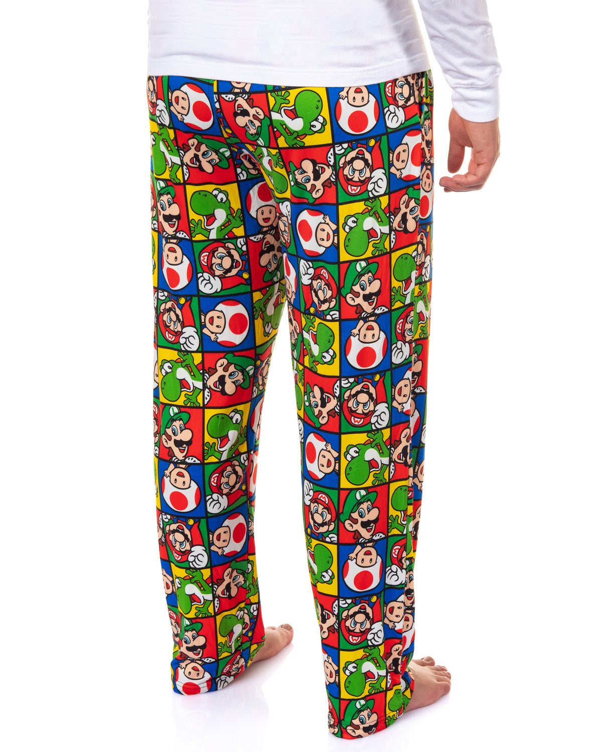 Super Mario Pajamas Men's Character Grid Lounge Pajama Pants