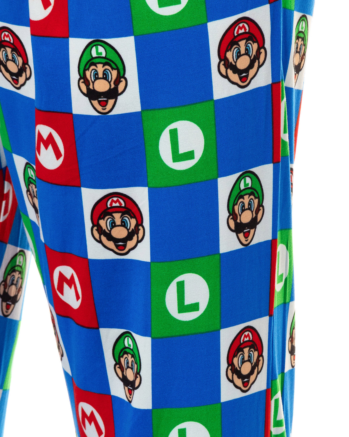 Super Mario Pajamas Men's Character Logo Checkered Lounge Sleep Pants