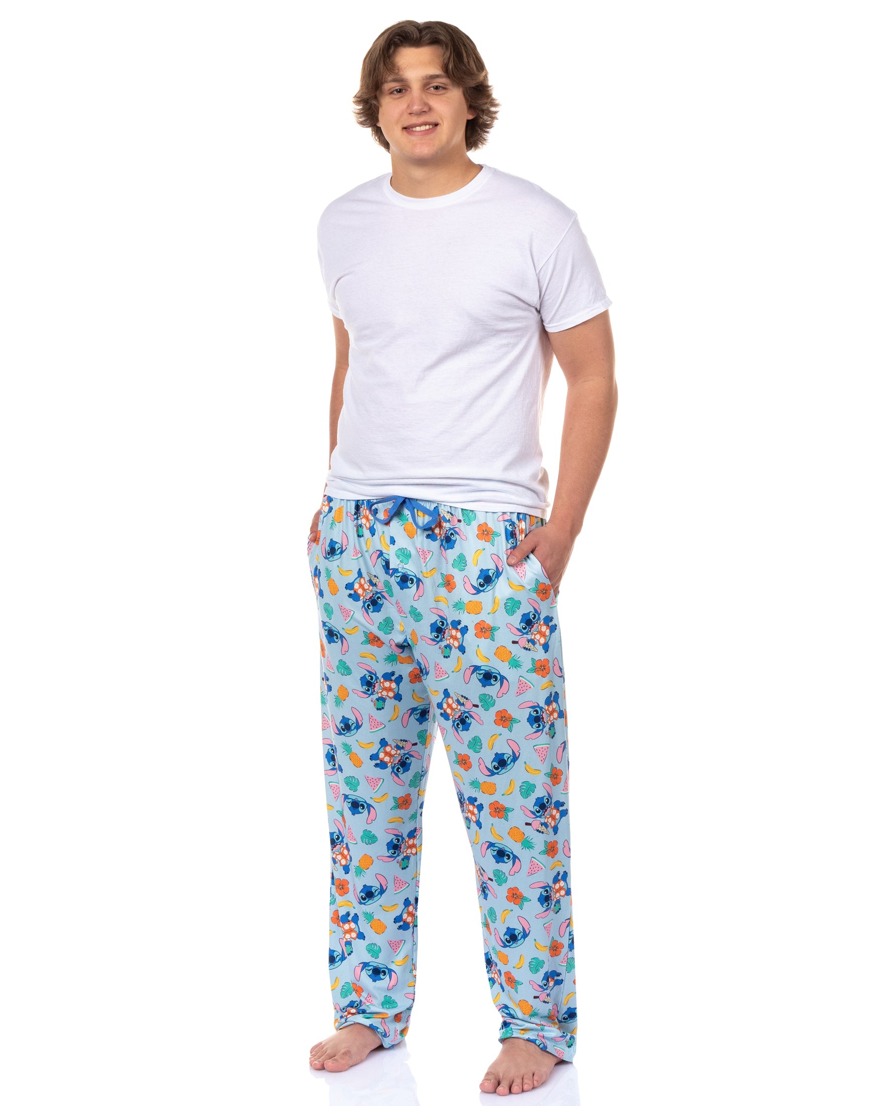 Disney Stitch Pajamas Men's Island Time Allover Design Lounge Sleep Pants