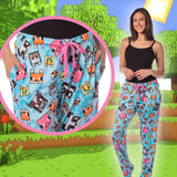 Minecraft Women's Chibi Animal Face Blocks AOP Pajama Lounge PJ Pants
