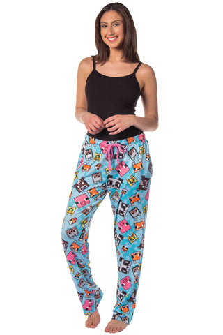 Minecraft Women's Chibi Animal Face Blocks AOP Pajama Lounge PJ Pants