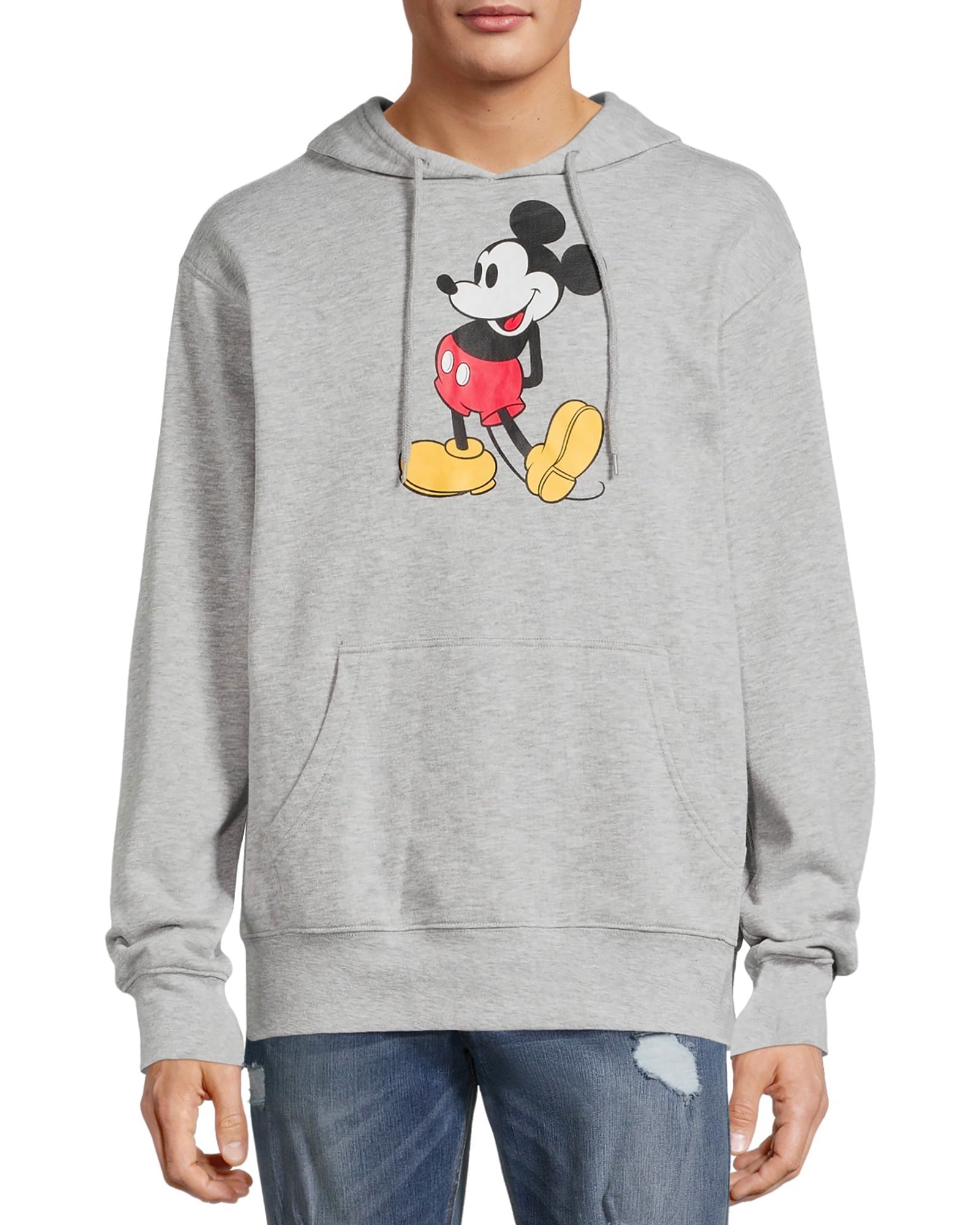 Disney Mickey Mouse Mens Hoodie Classic Pose Graphic Print Pullover