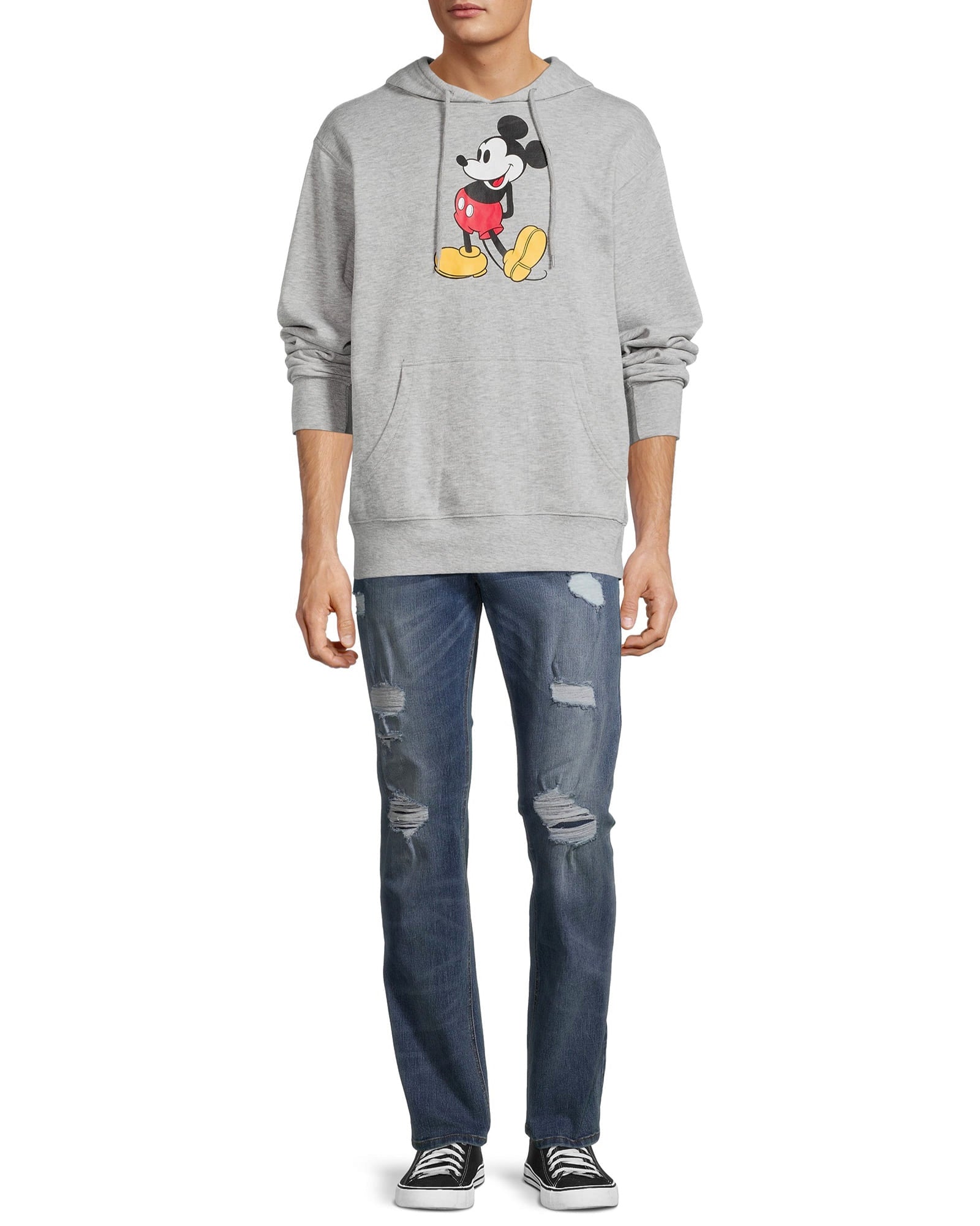 Disney Mickey Mouse Mens Hoodie Classic Pose Graphic Print Pullover