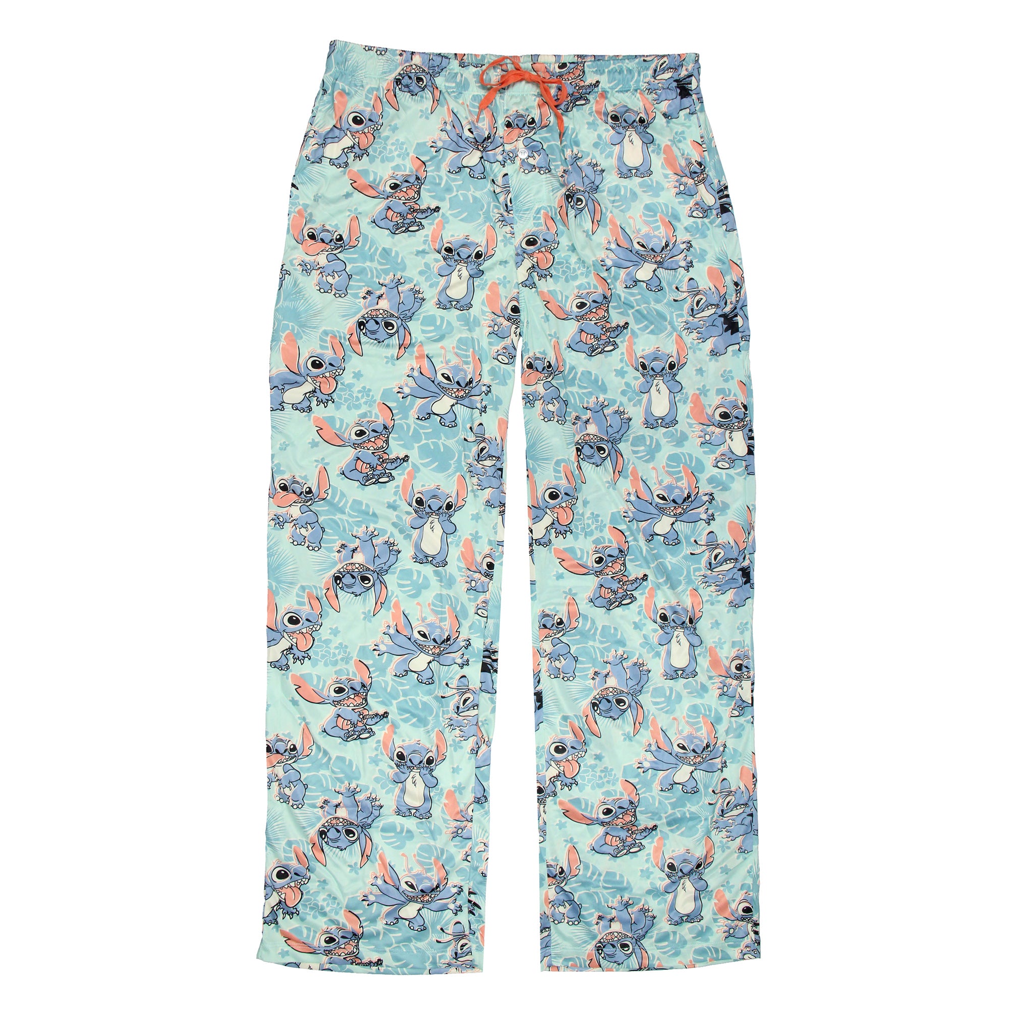 Disney Adult Lilo & Stitch Tropical Leaves Allover Print Pajama Pants (Medium)