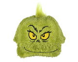 Dr. Seuss The Grinch Fuzzy Embroidered Face Velcro Adjustable Baseball Cap OSFM