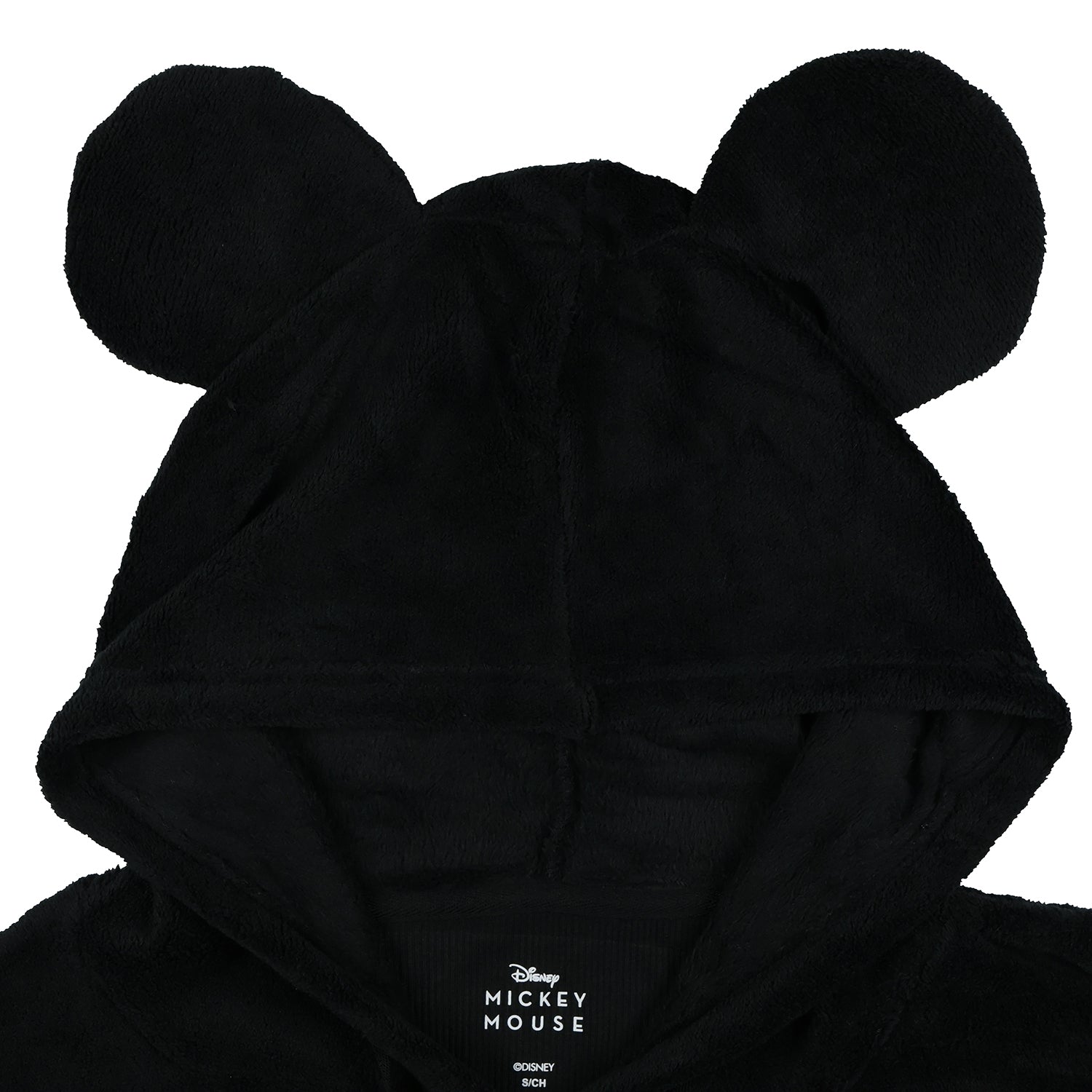 Disney Mickey Mouse Men's Embroidered Design 3D Ears Plush Fleece Pullover