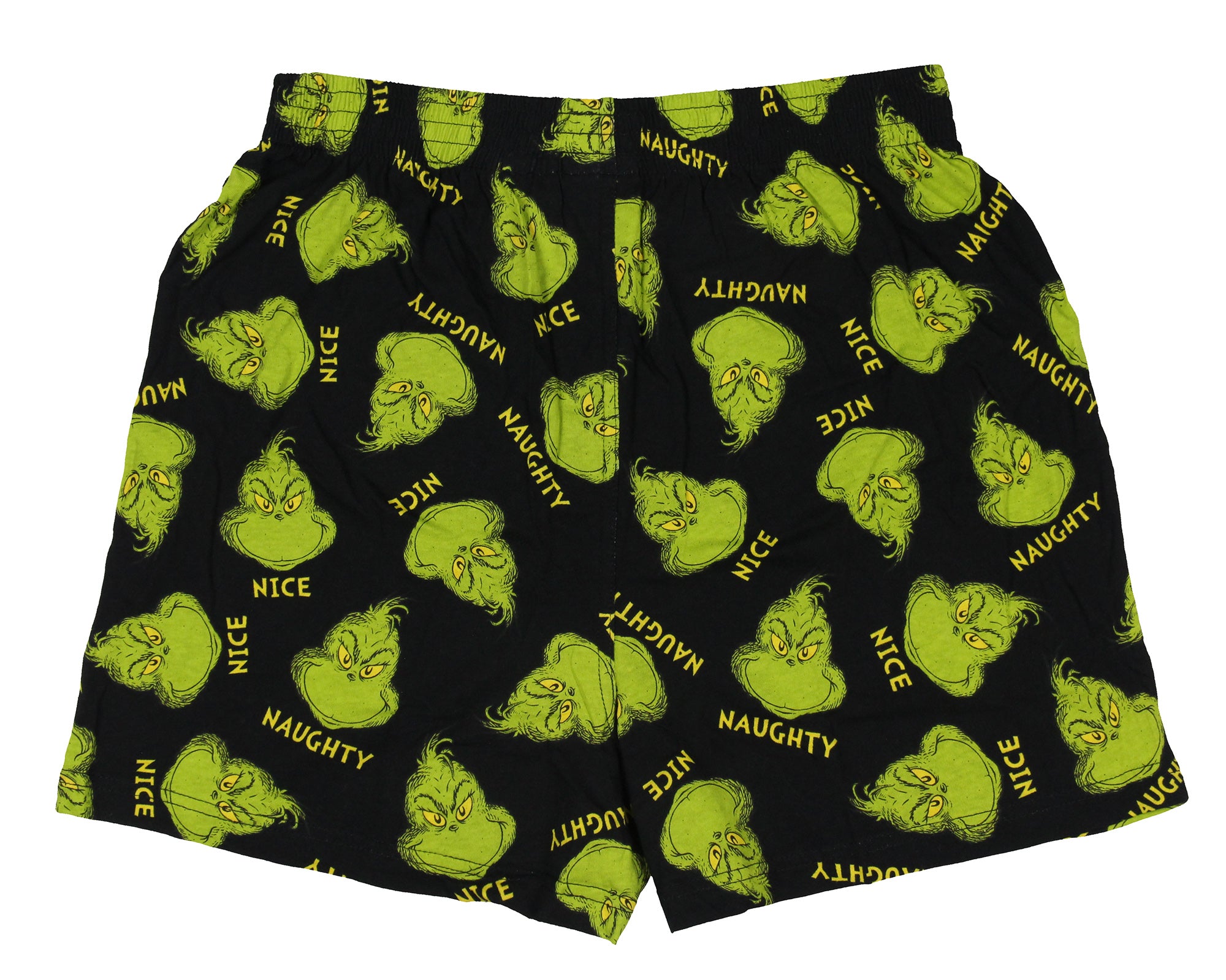 Dr. Seuss The Grinch Men's Naughty Nice Grinch Face AOP Boxers