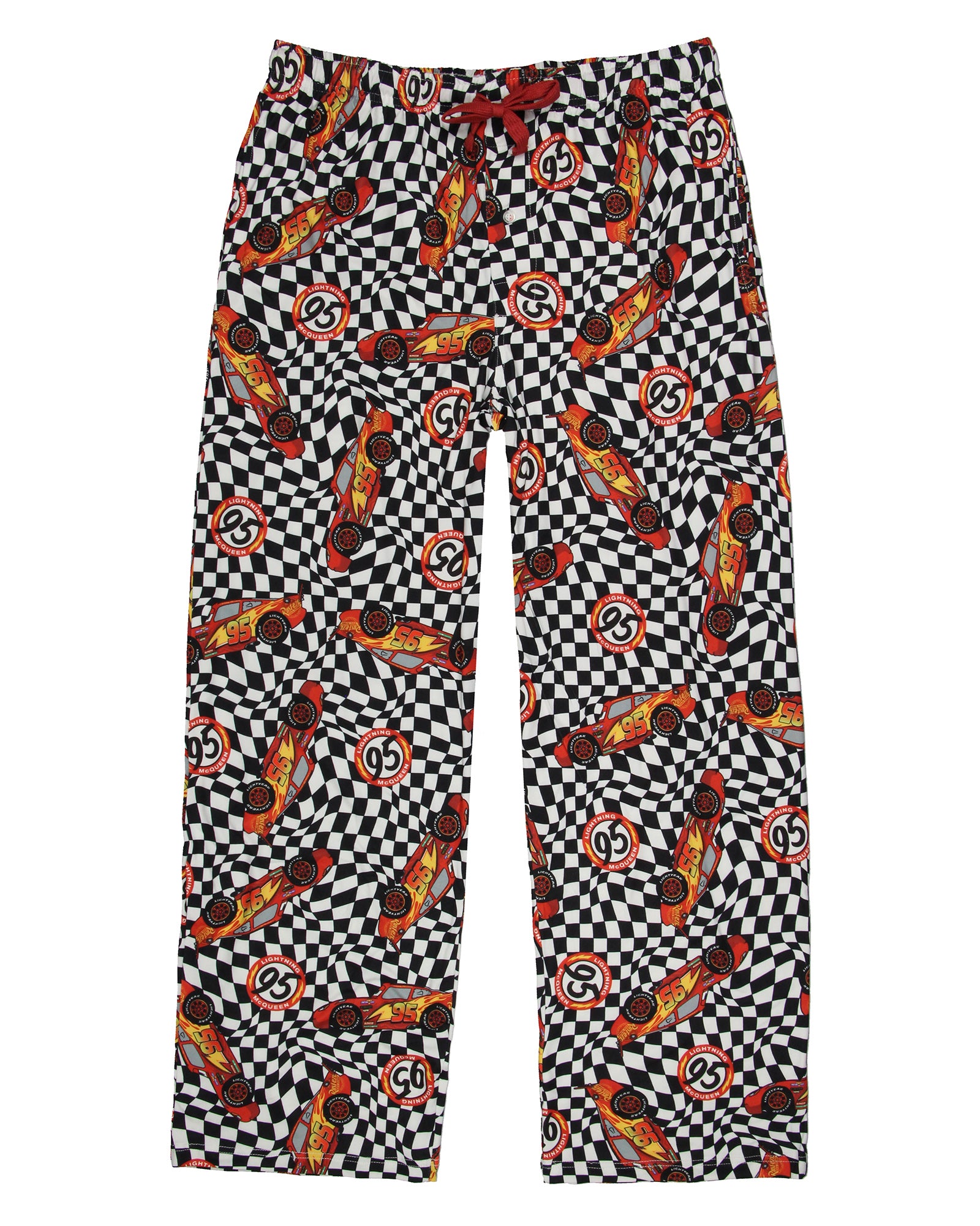 Disney Cars Pajamas Men's Lightning McQueen 95 Checkered Pajama Pants