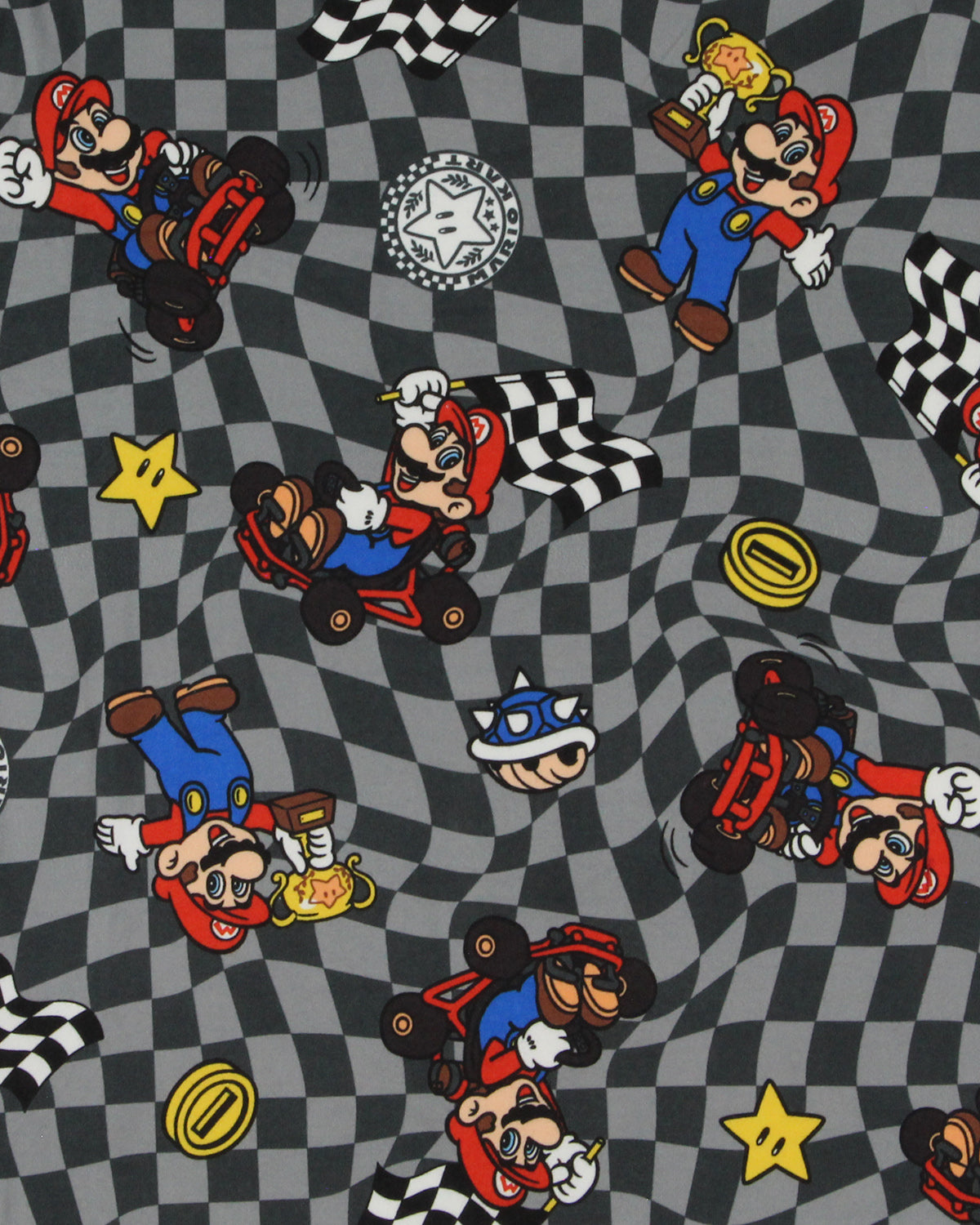 Super Mario Kart Men's Mario Champion Checkered Pajama Pants Adult Sleepwear