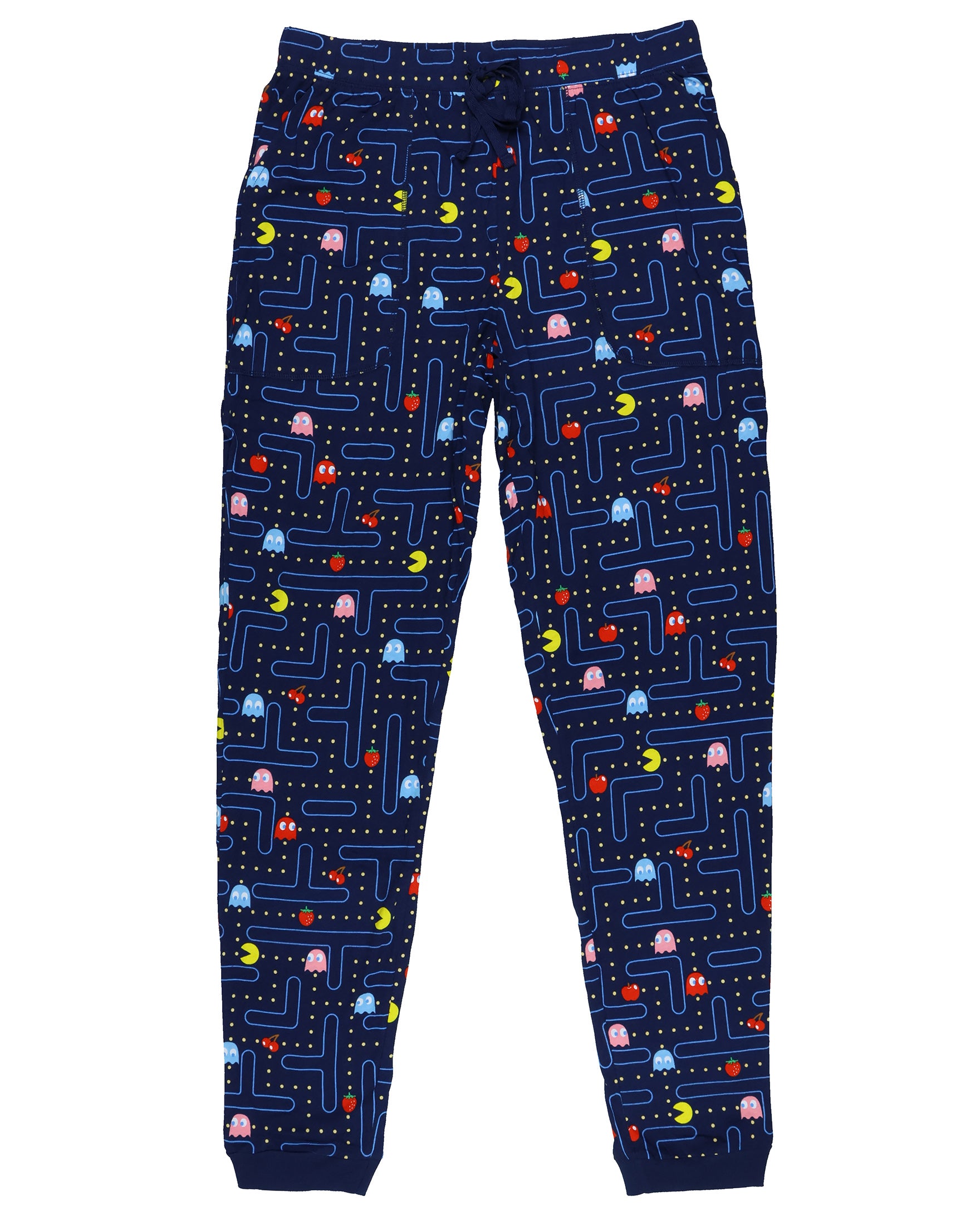 Pac-Man Pajama Pants Mens Blinky Inky Pinky Game Character PJ Joggers