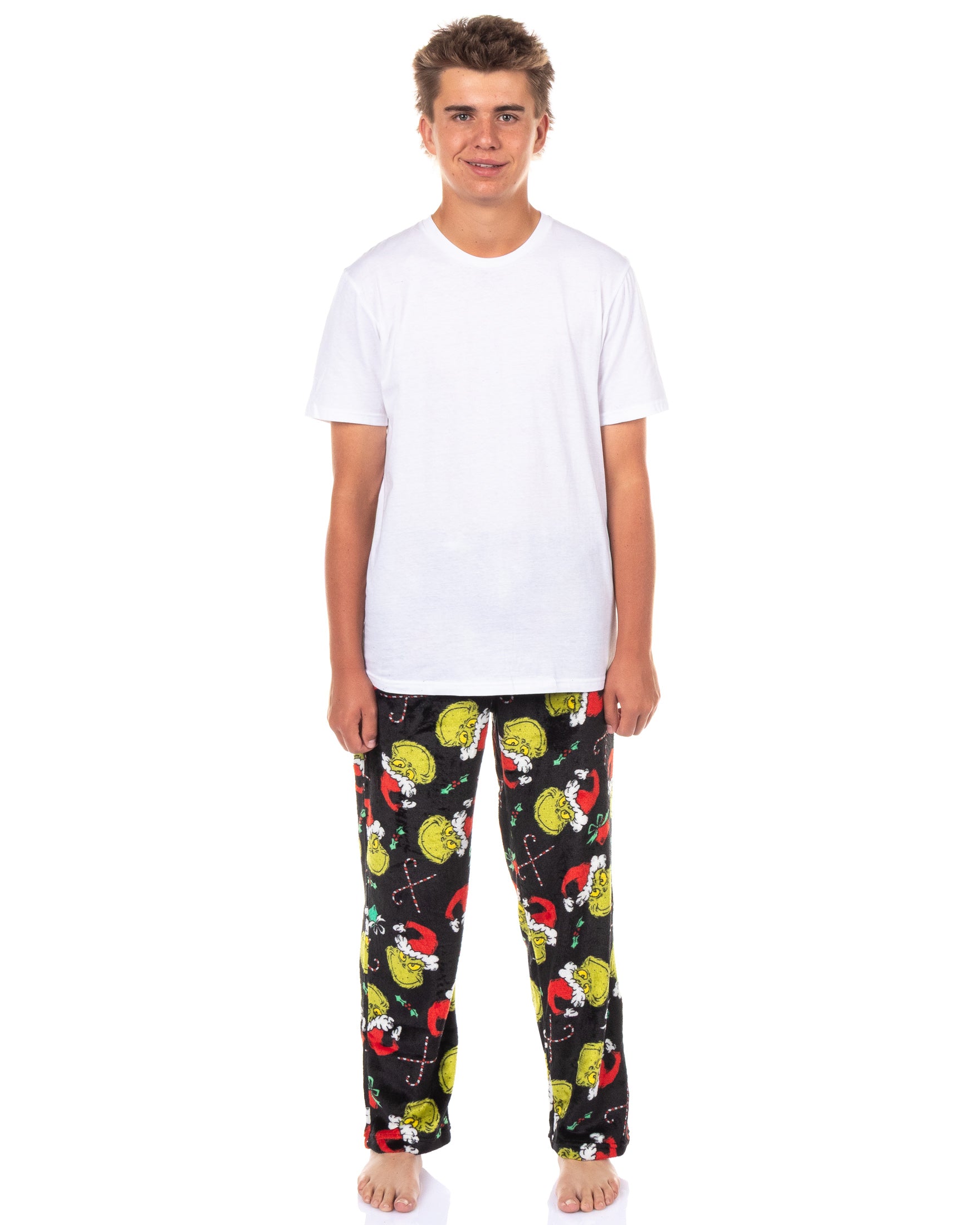 The Grinch Pajamas Men's Santa Hat Christmas Lounge Pajama Pants