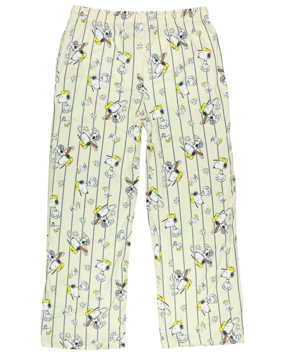 Peanuts Pajama Pants Mens Snoopy Baseball All Over Print Lounge Bottoms