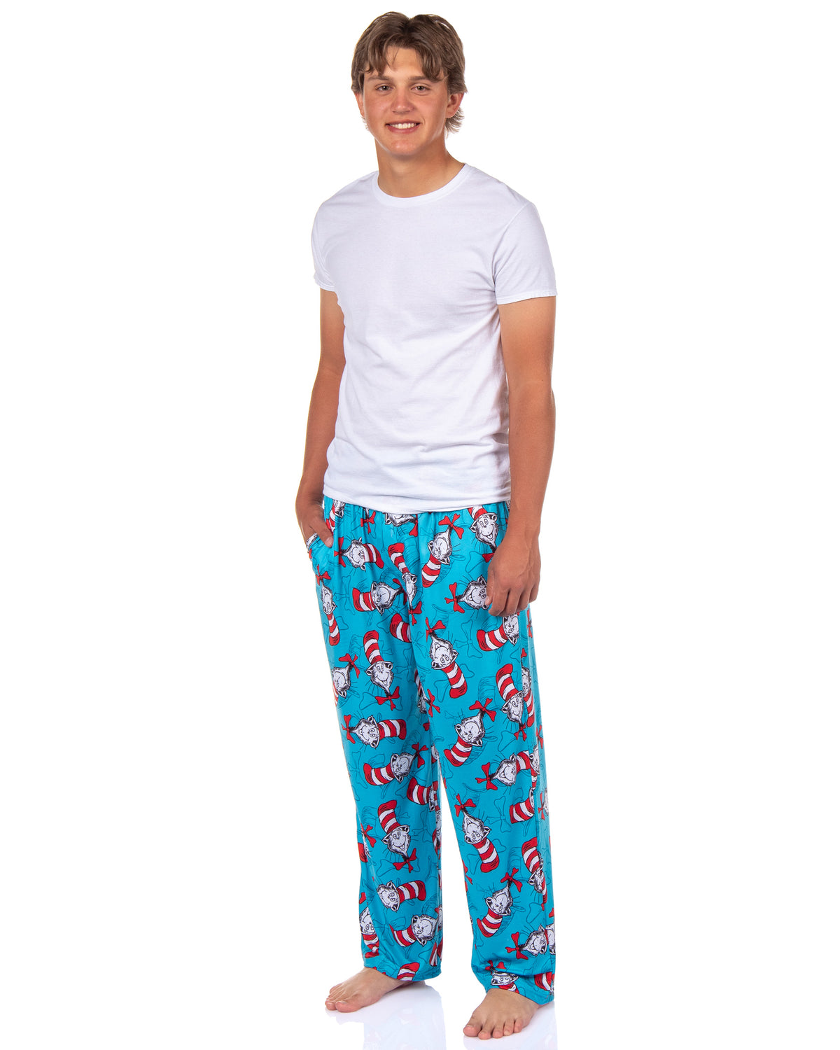 Dr. Seuss PJs Mens Cat In The Hat Expressions All Over Print Pajama Pants