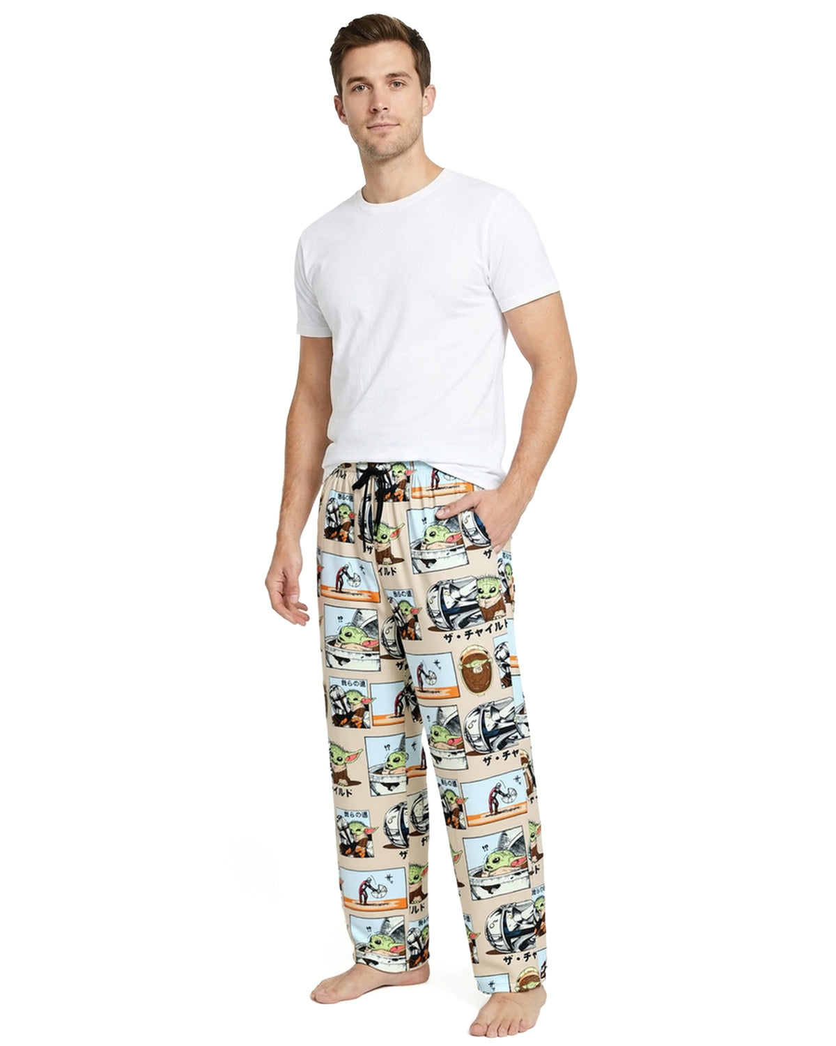 Disney Star Wars Pajama Pants The Mandalorian Grogu Comic Panel Sleepwear
