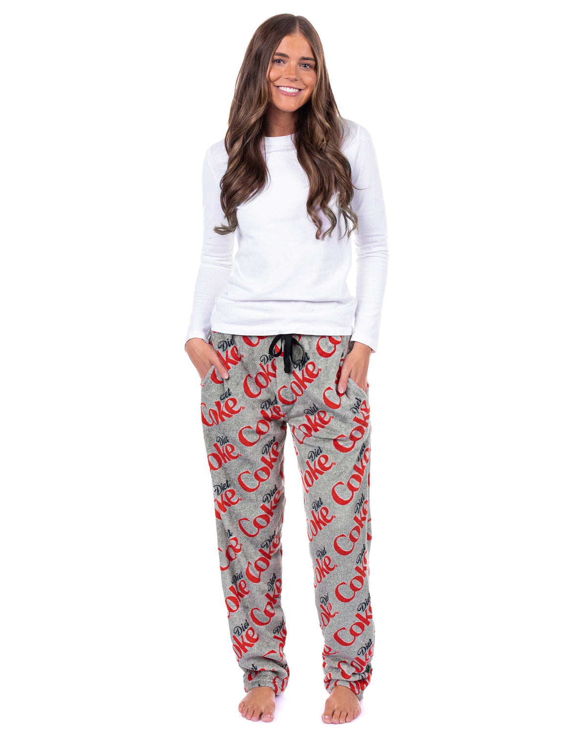 Coca-Cola Diet Coke Pajama Pants Men's AOP Logo Fleece Loungewear