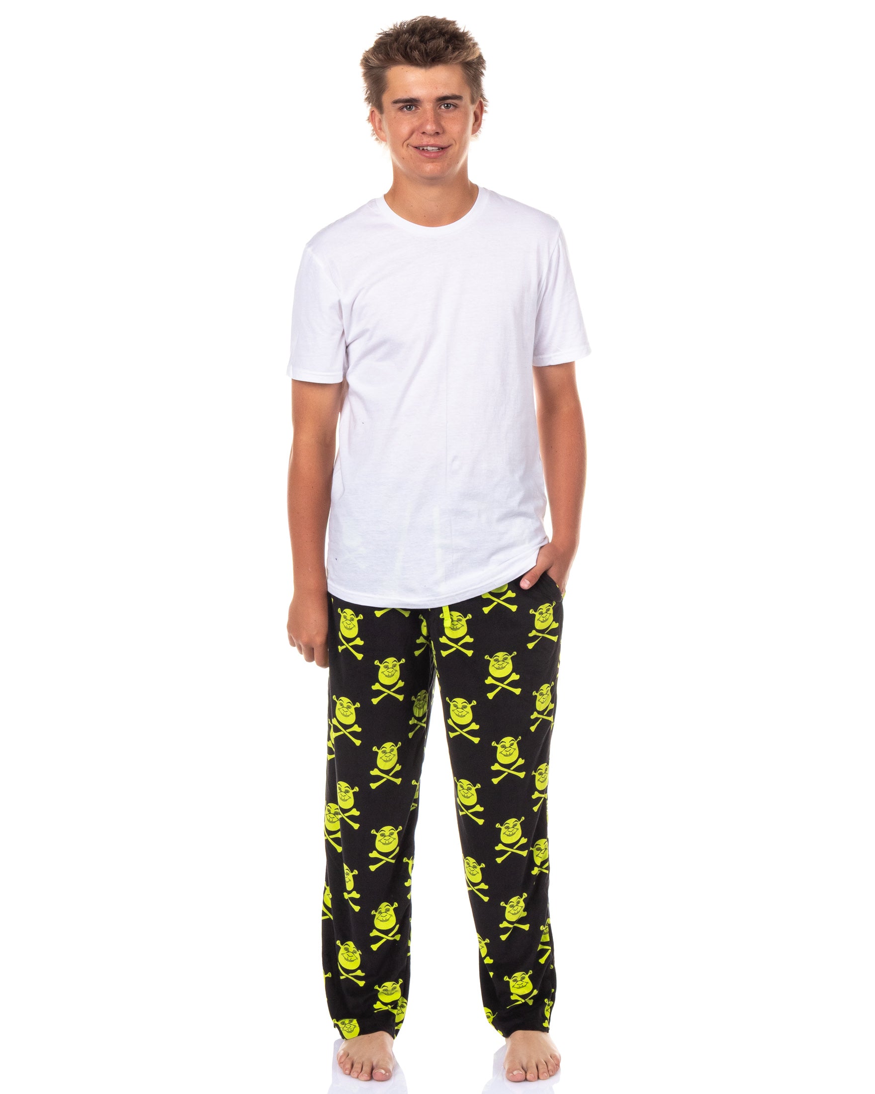 Shrek Pajamas Men's Crossbones Velour Lounge Pajama Bottom Pants