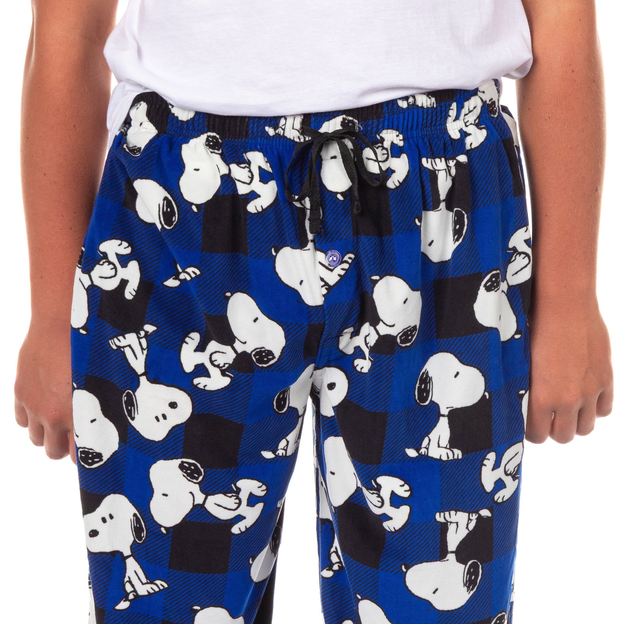 Peanuts Pajamas Men's Snoopy Buffalo Plaid Lounge Pajama Pants