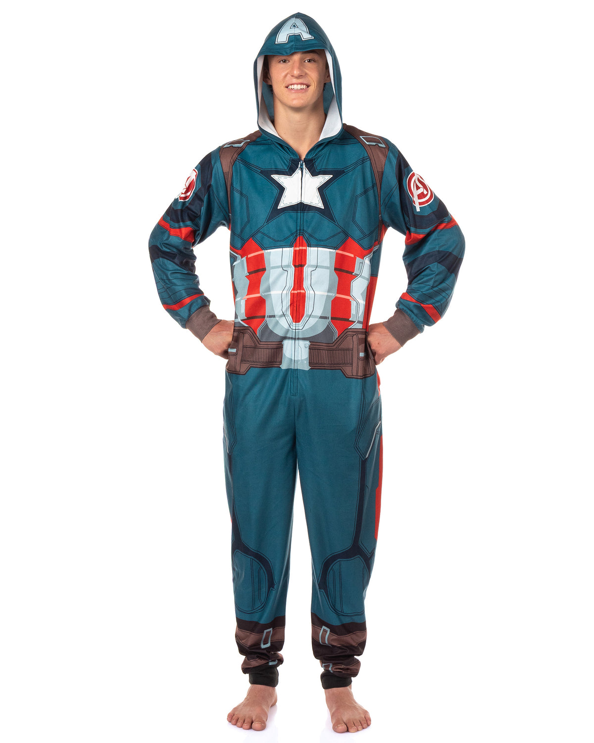 Marvel Comics Union Suit Men's Captain America Costume Pajama