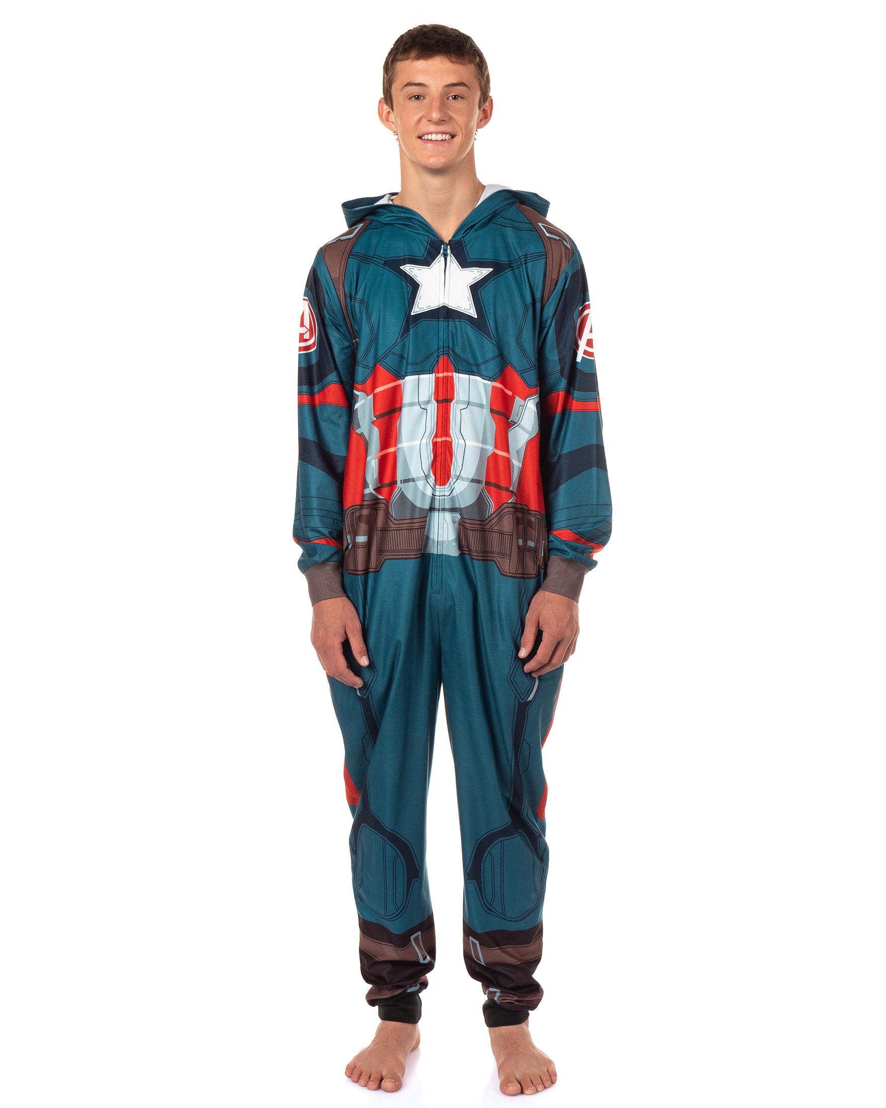 Marvel Captain America Union Suit Men's Cosplay Lounge Pajamas