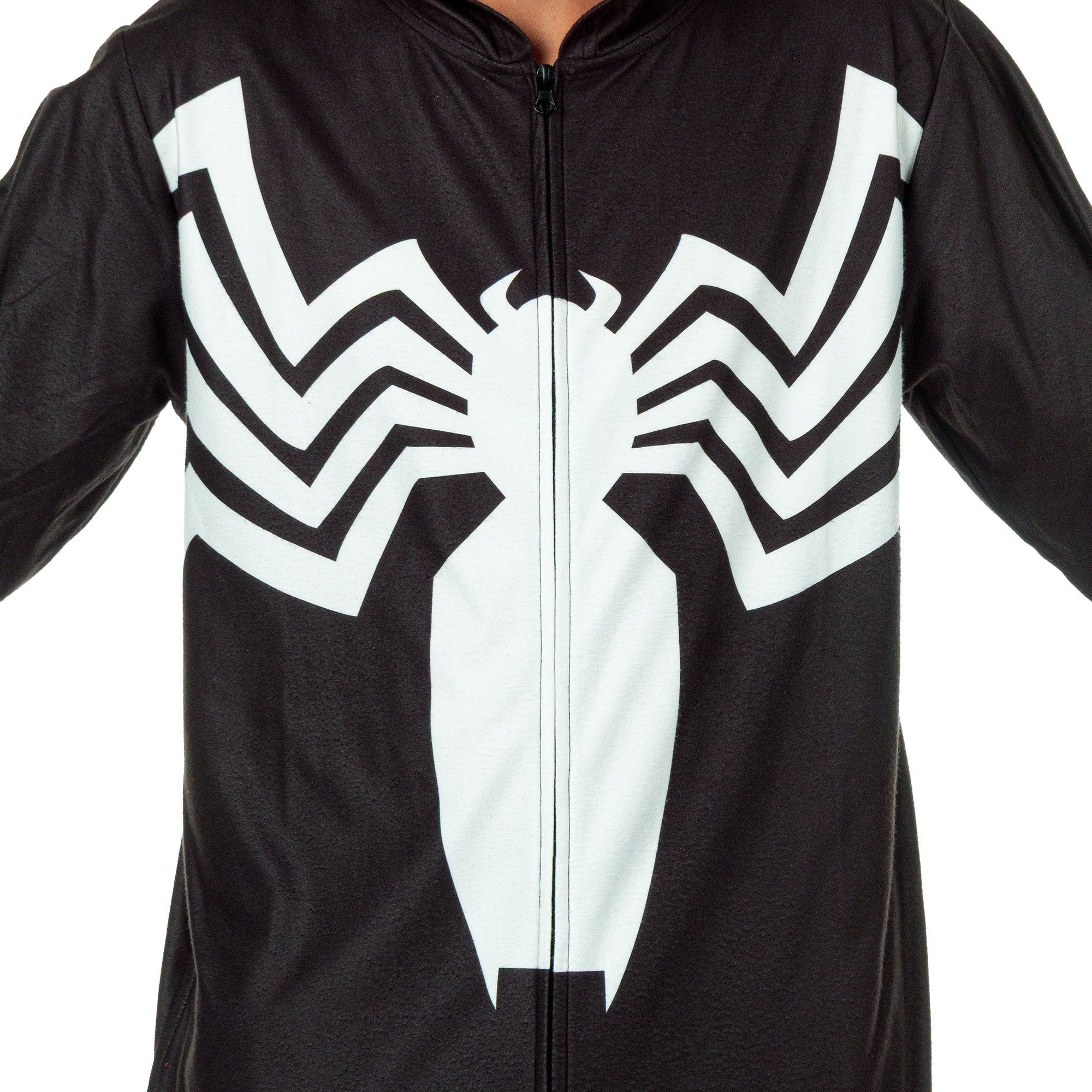 Marvel Venom Union Suit Men's Full Zip Cosplay Lounge Pajamas