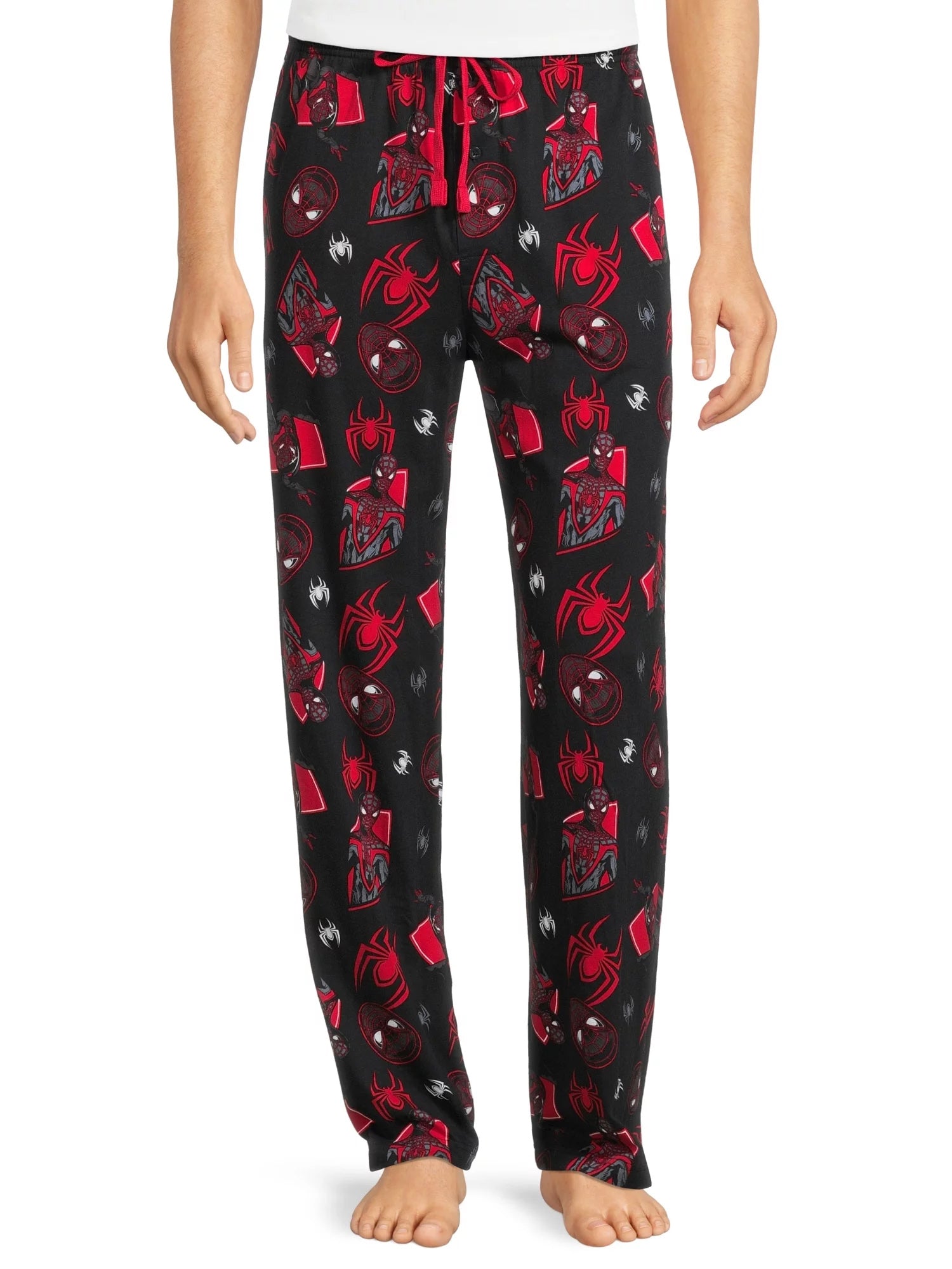 Marvel Spider-Man Men's Miles Morales Mask Allover Print Pajama Pants