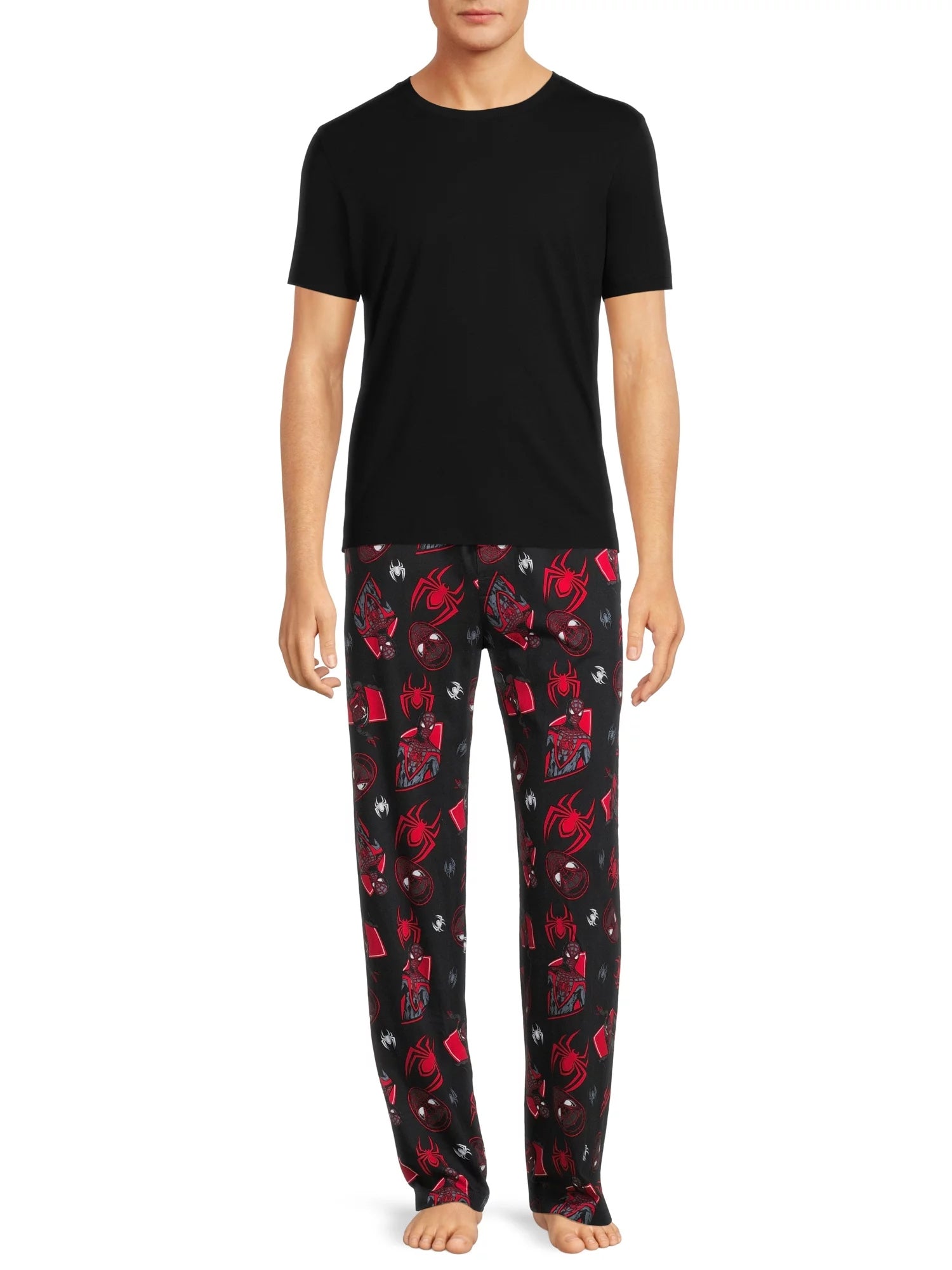 Marvel Spider-Man Men's Miles Morales Mask Allover Print Pajama Pants