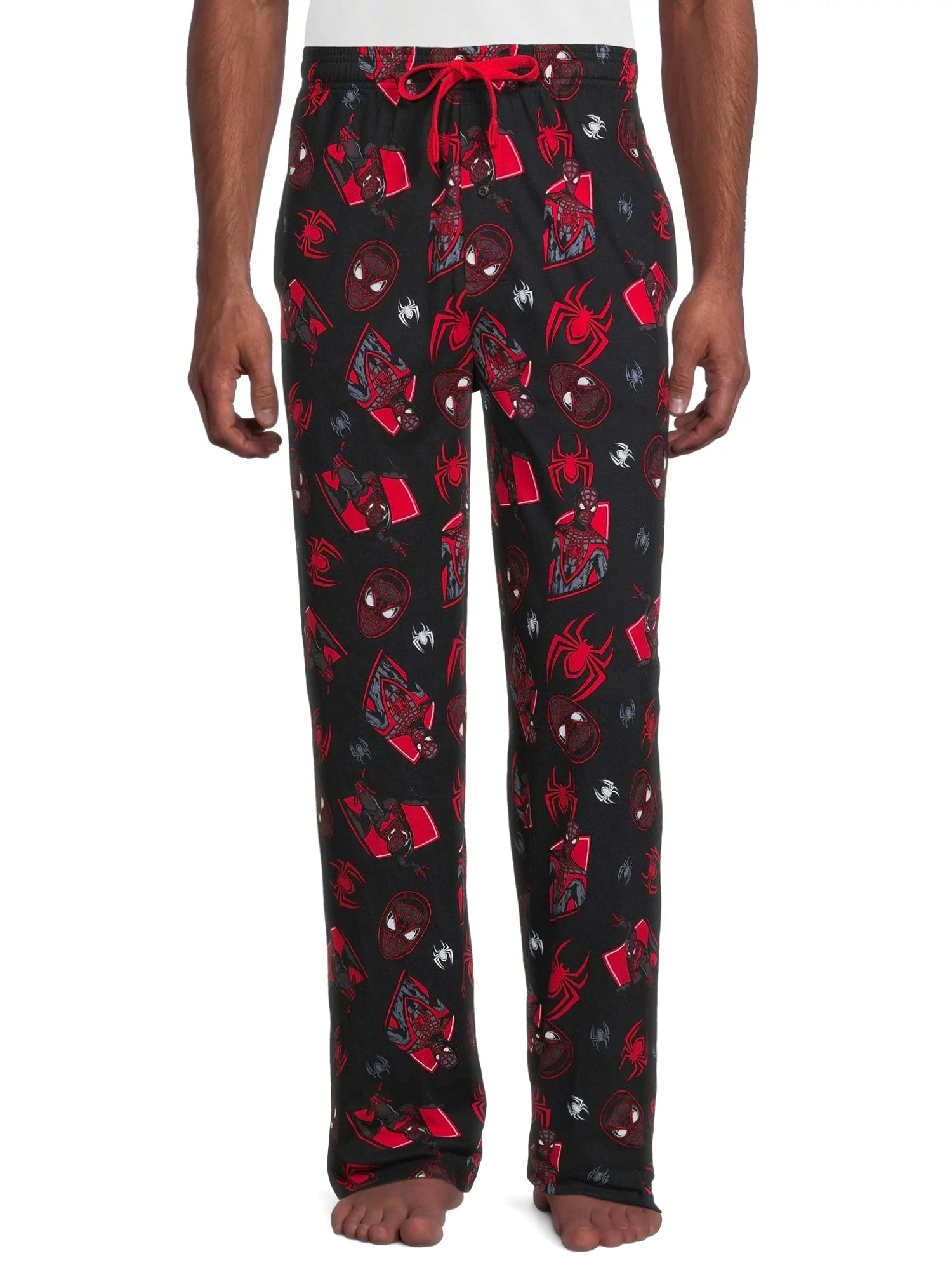 Marvel Spider-Man Men's Miles Morales Mask Allover Print Pajama Pants