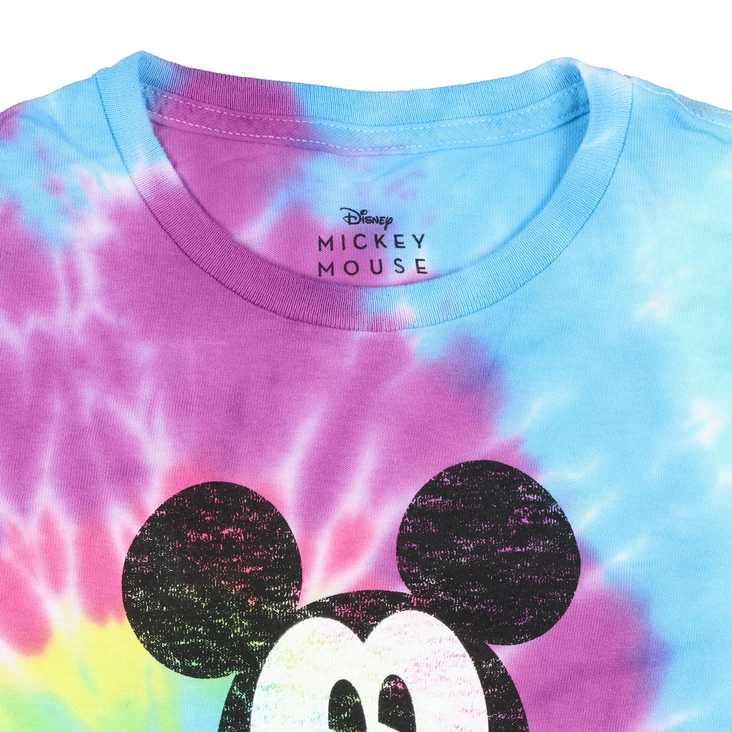 Disney Men's Mickey Mouse Distressed Tie-Dye Adult Short Sleeve T-Shirt