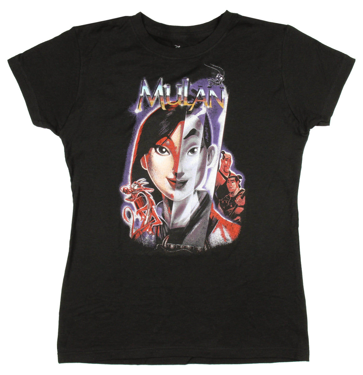 Disney Women's Juniors Mulan Noble Heroine Split Face T-Shirt