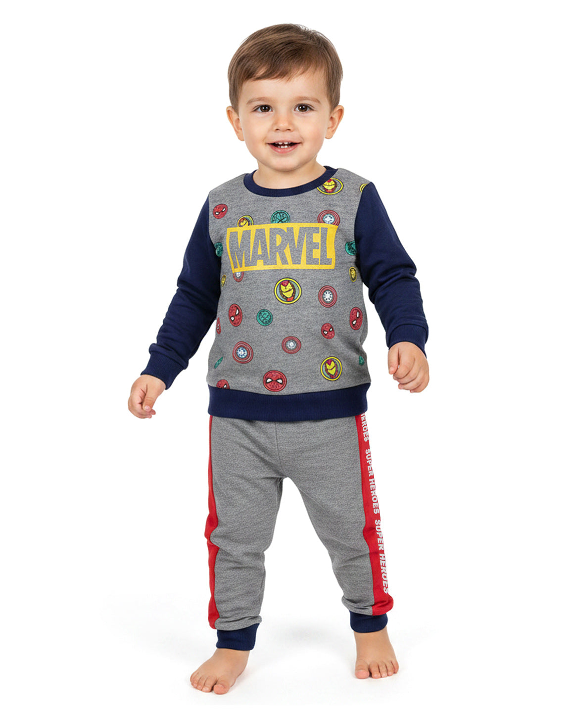 Marvel Boys' Avengers Superhero Icons Pullover and Sweat Pants 2 Piece Set Outfit (2T)