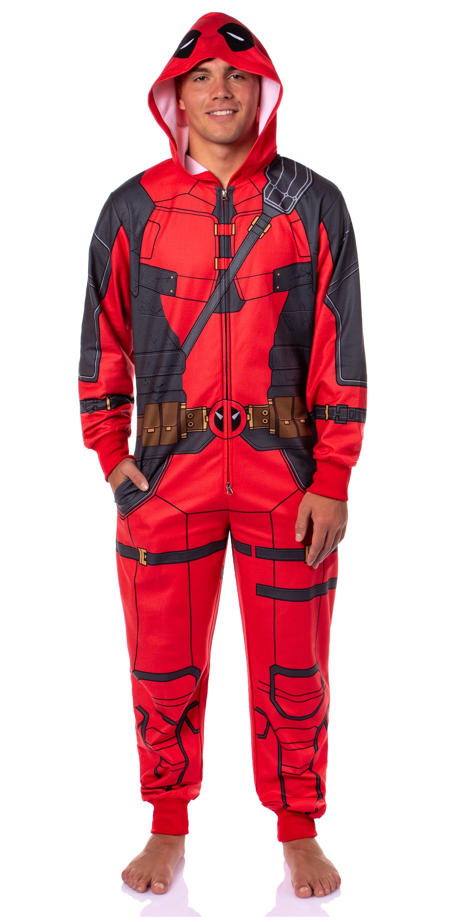 Marvel Men's Superhero Hooded Union Suit Costume Pajama