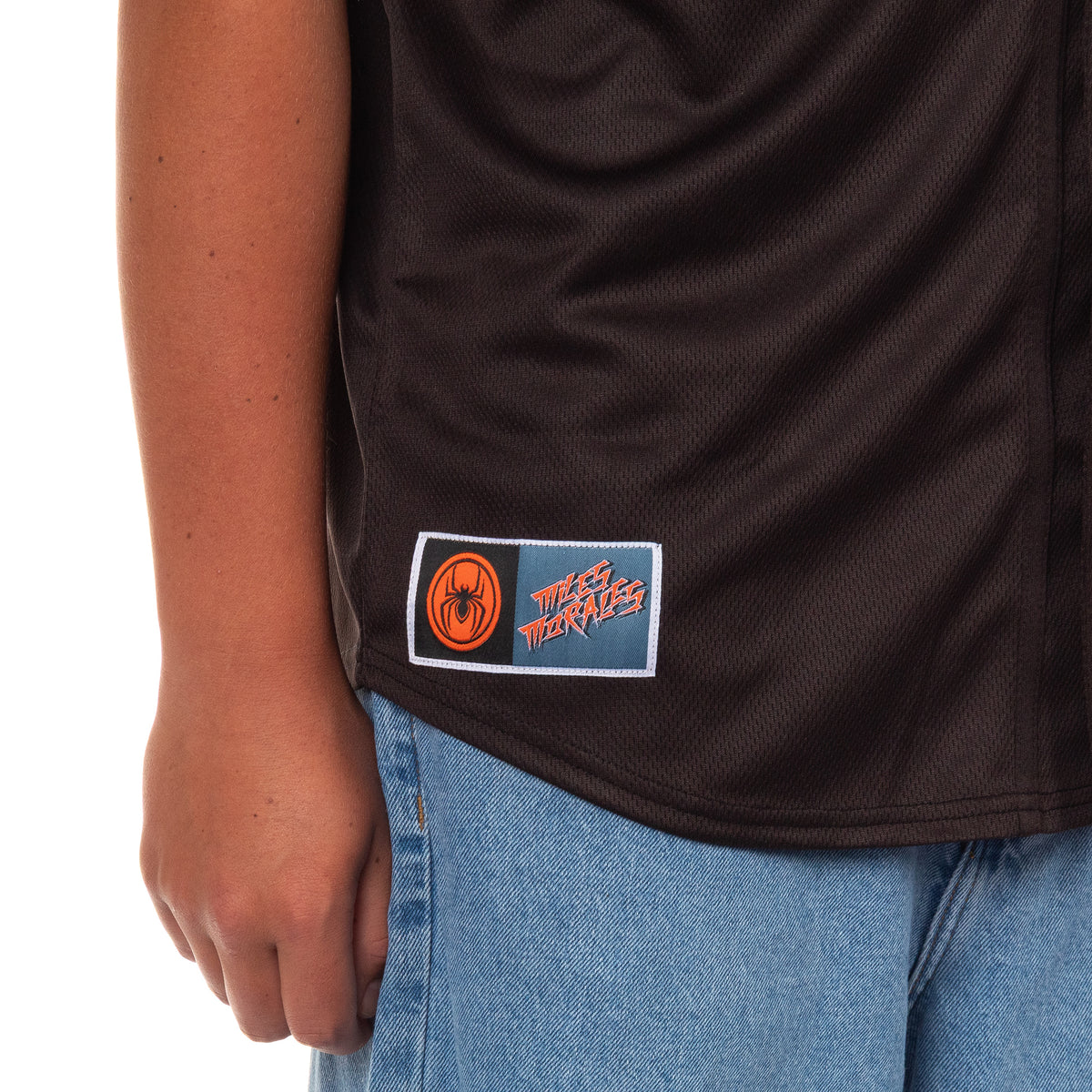 Marvel Comics Spider-Man Baseball Jersey Men's Miles Morales Button Up Shirt