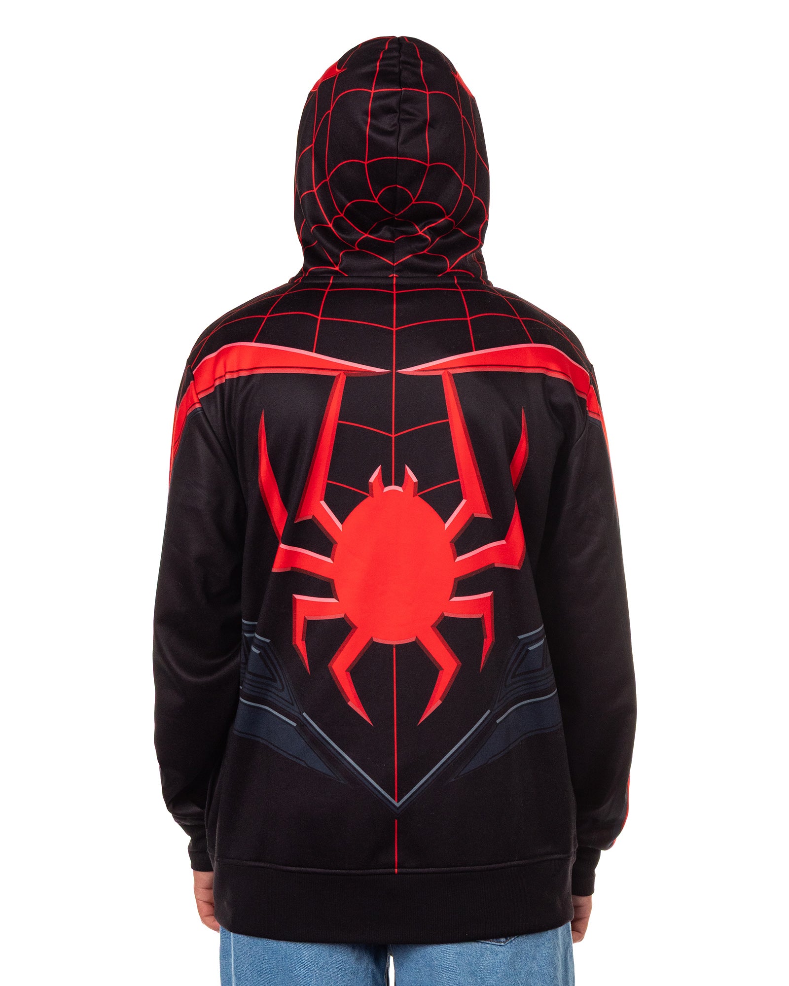 Spider-Man Hoodie Adult Miles Morales Costume Zip Up Sweatshirt