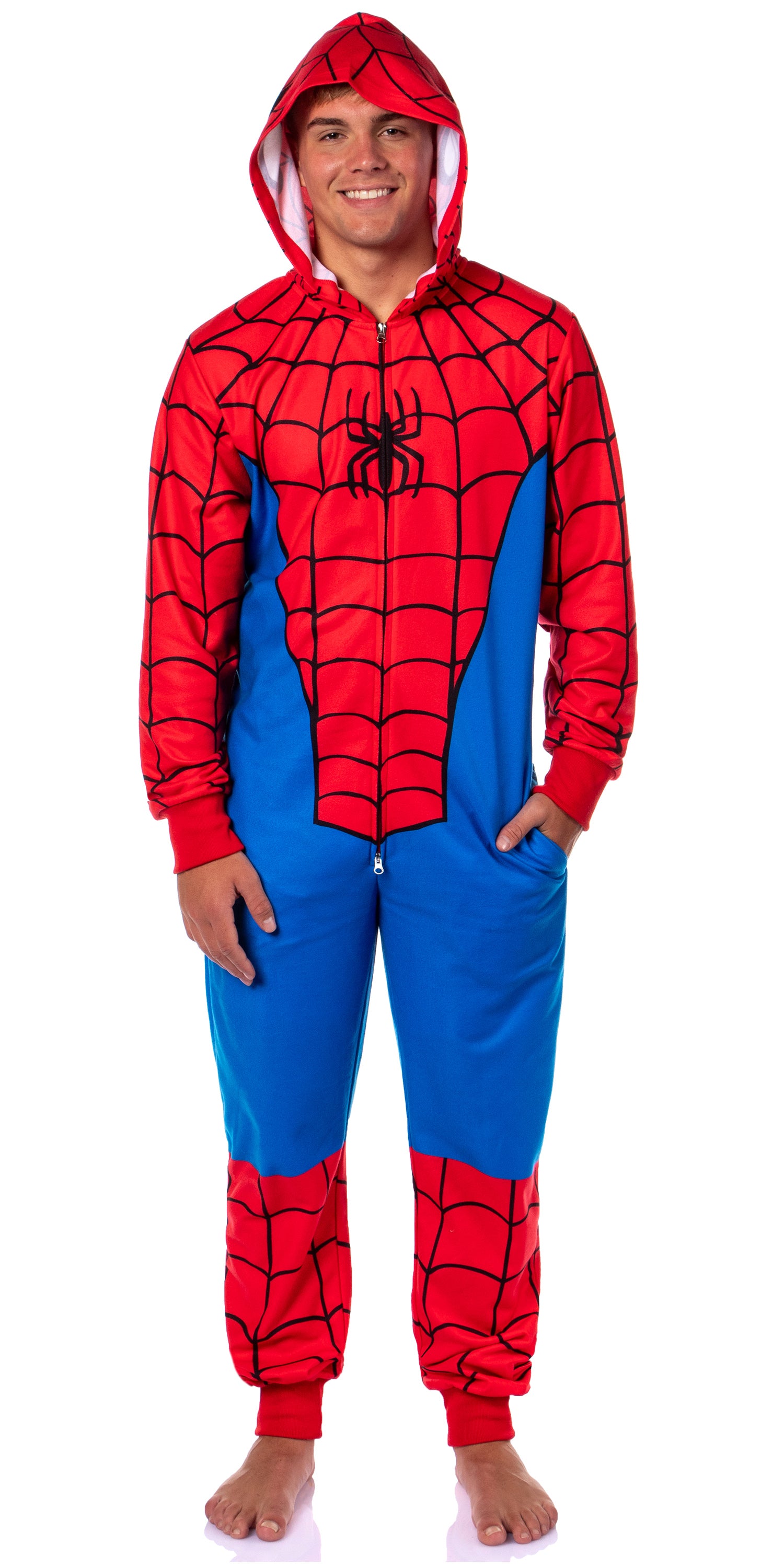 Marvel Men's Superhero Hooded Union Suit Costume Pajama