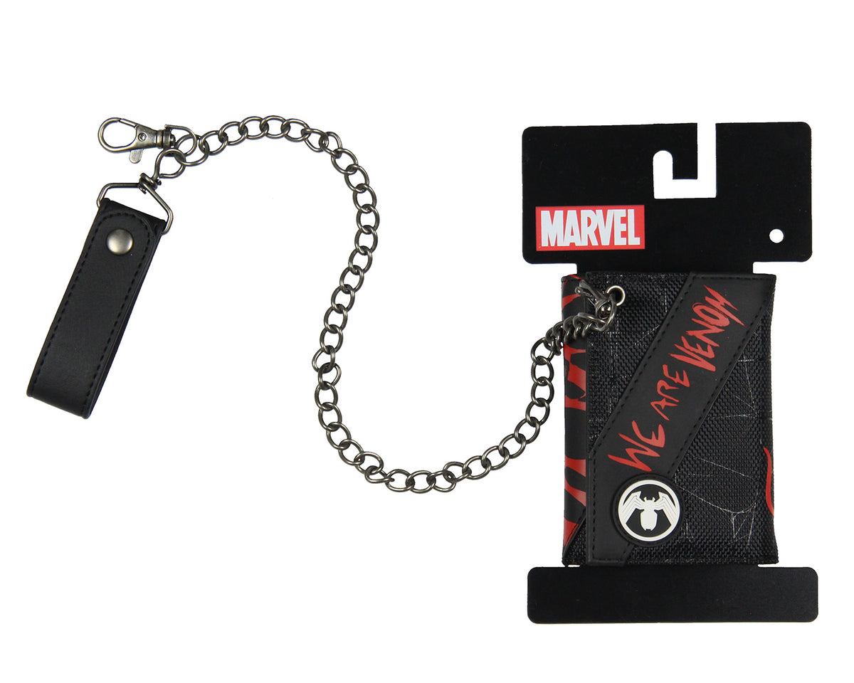 Bioworld Marvel We are Venom Character Design Tri-Fold Snap Chain Wallet