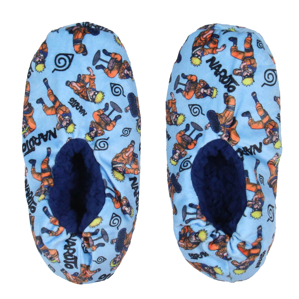 Naruto Shippuden Boys' Naruto Uzumaki Allover Design Plush-Lined Slippers