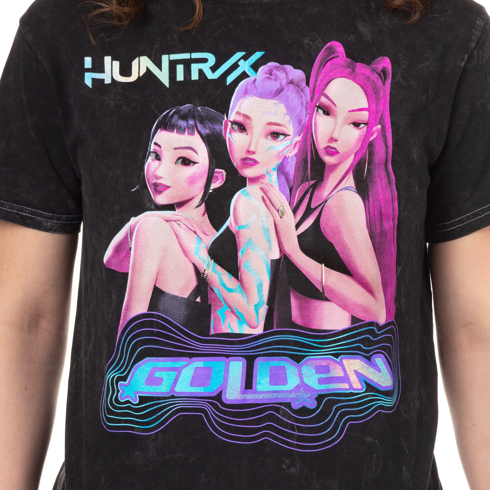 K-Pop Demon Hunters T-Shirt Junior Women's HUNTR/X Golden World Tour Tee