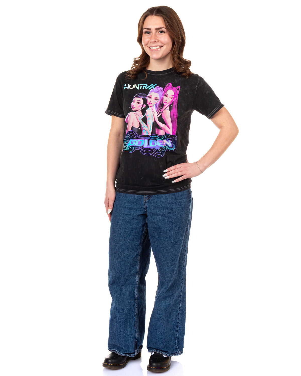 K-Pop Demon Hunters T-Shirt Junior Women's HUNTR/X Golden World Tour Tee