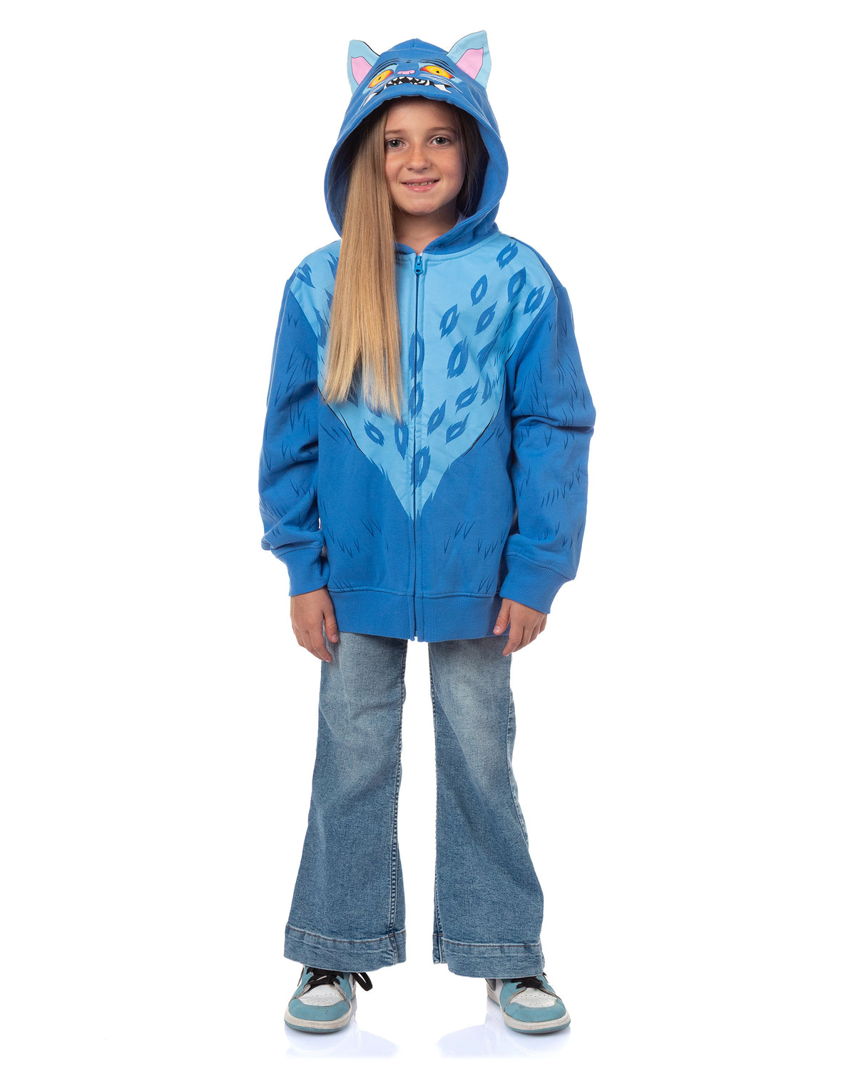 KPop Demon Hunters Hoodie Kid's Derpy Tiger Full-Zip Hooded Sweatshirt