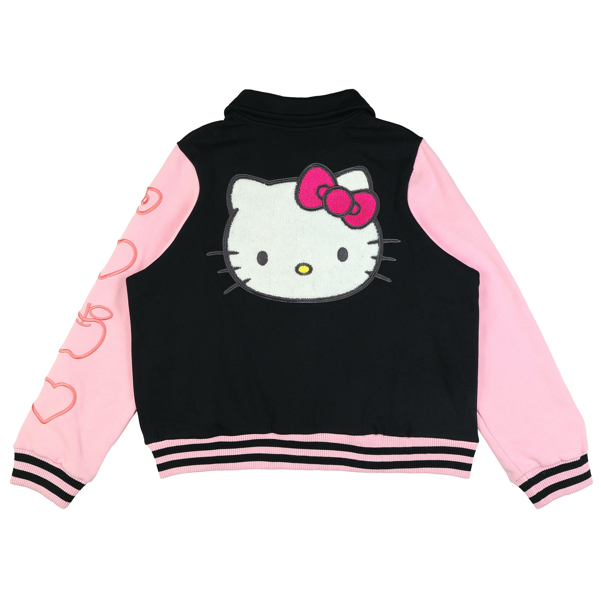 Sanrio Hello Kitty Varsity Jacket Women's Embroidered Patch Button Up